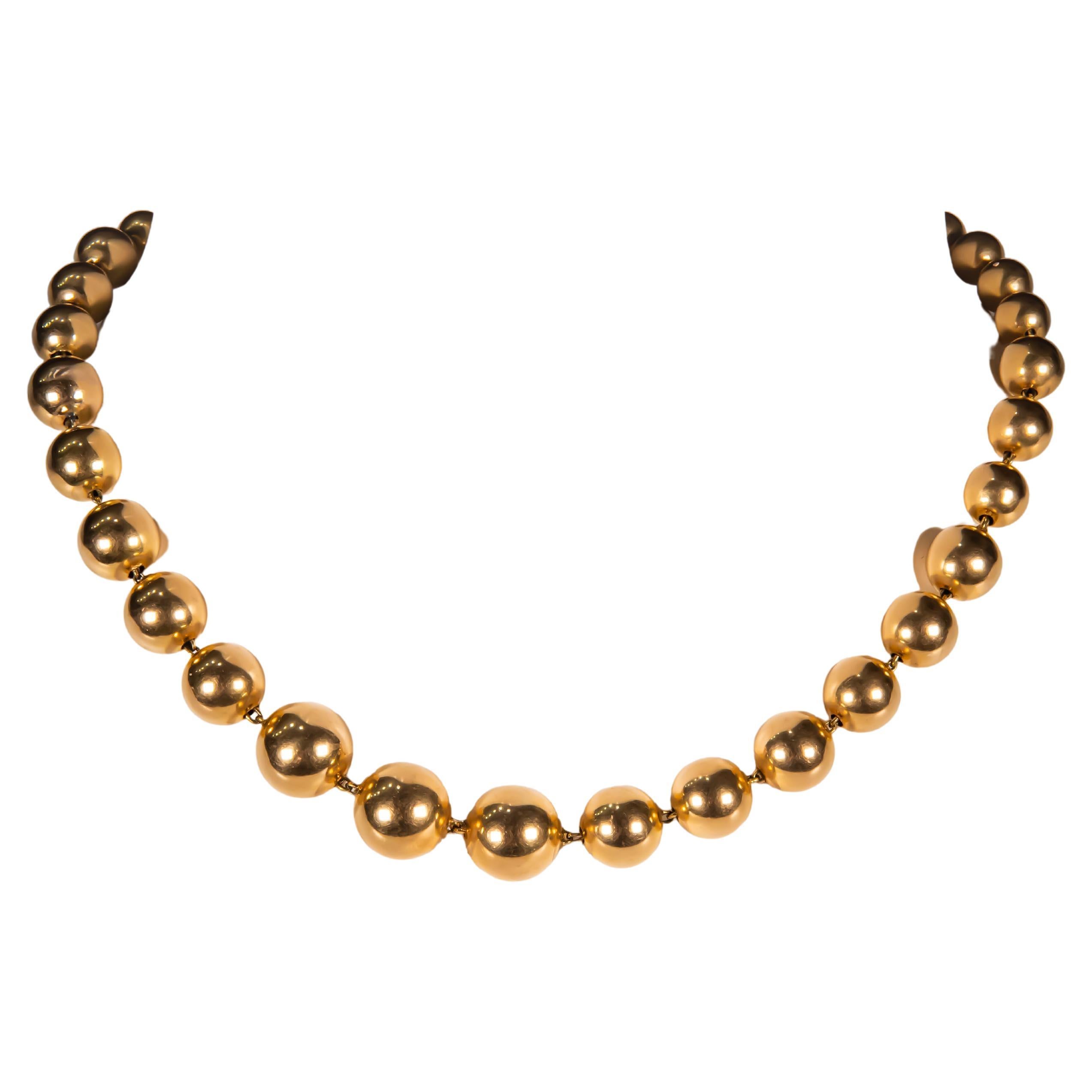 Sylva and Cie Ecuadorian Ceramic Bead Necklace with 18k Yellow Gold