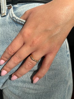 18K Yellow Gold Graduated Diamond Demi-Alliance Ring