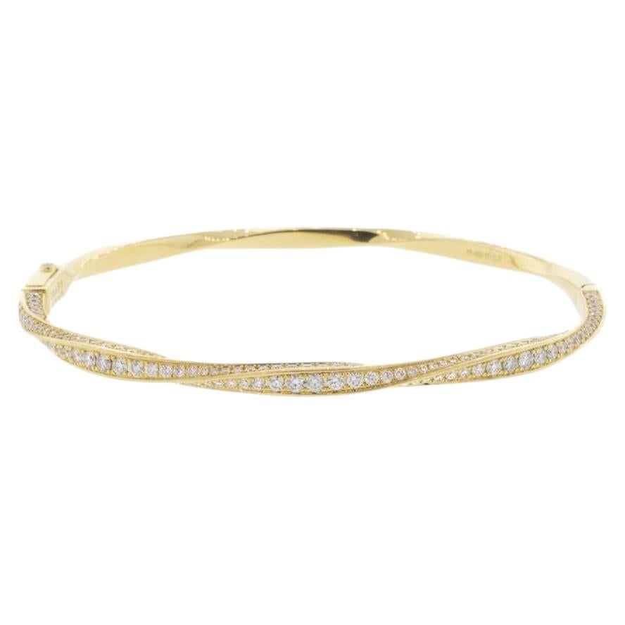 18K Yellow Gold Graff Diamond Hinge Bangle Bracelet