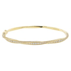 18K Yellow Gold Graff Diamond Hinge Bangle Bracelet