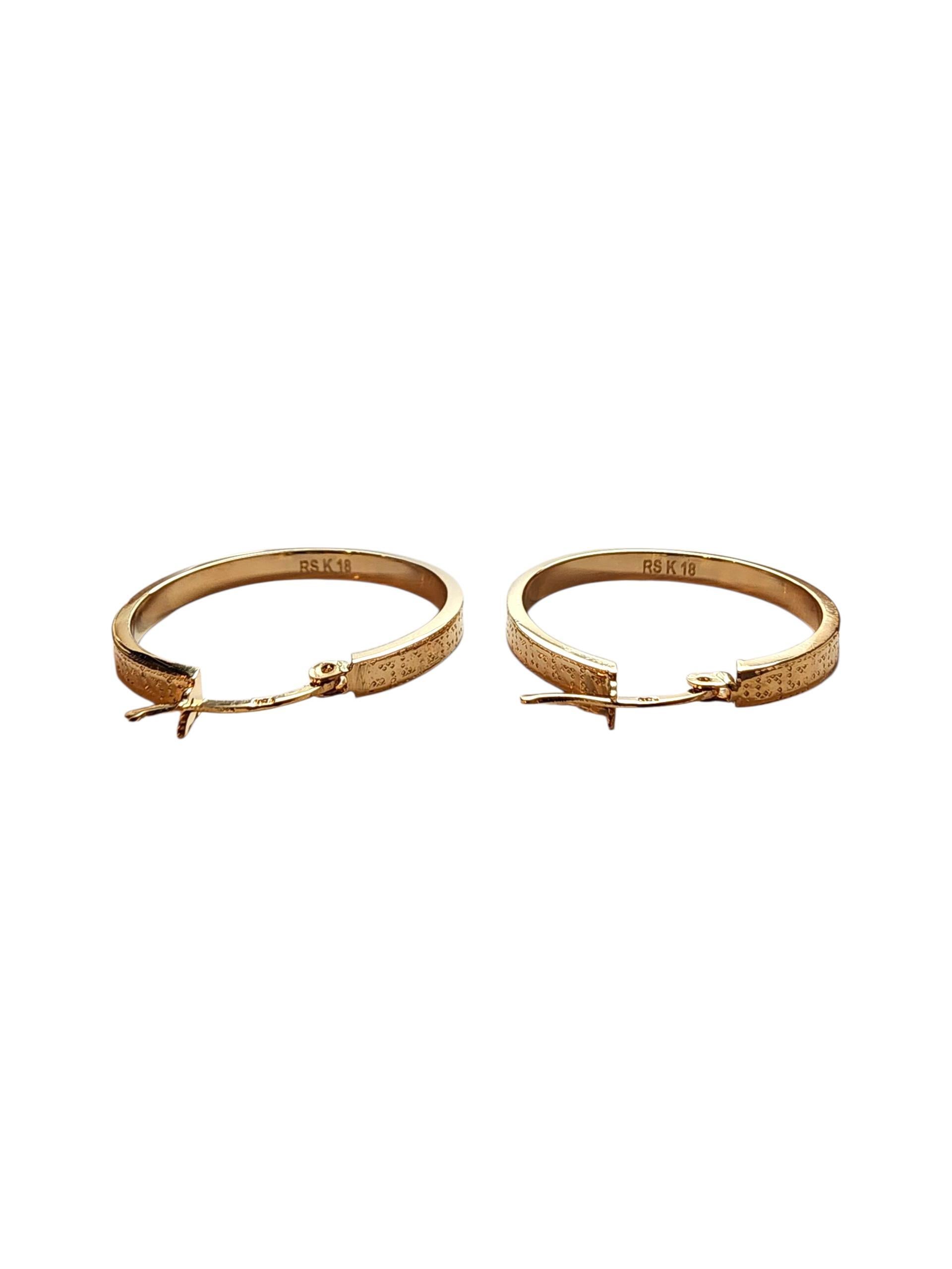 Pendientes de aro llave griega de oro amarillo de 18 quilates #22786 en Bueno estado para la venta en Washington Depot, CT