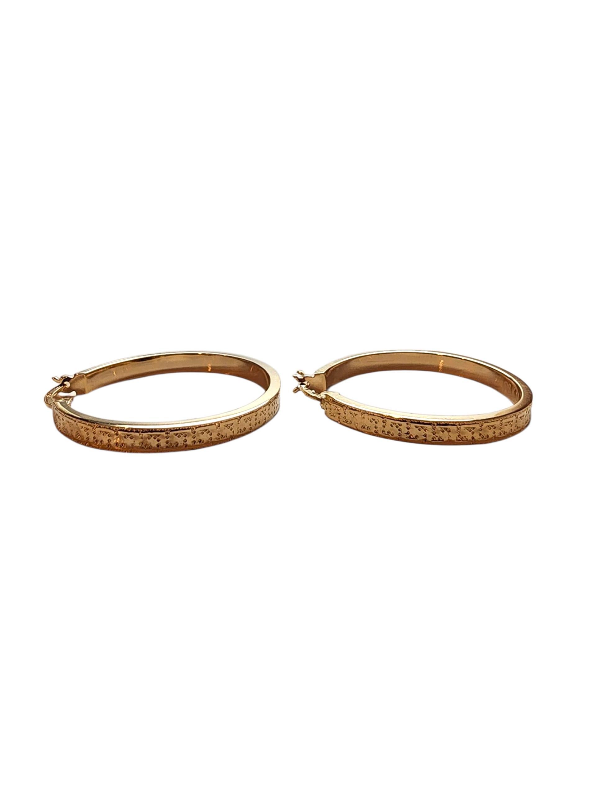 De las mujeres Pendientes de aro llave griega de oro amarillo de 18 quilates #22786 en venta