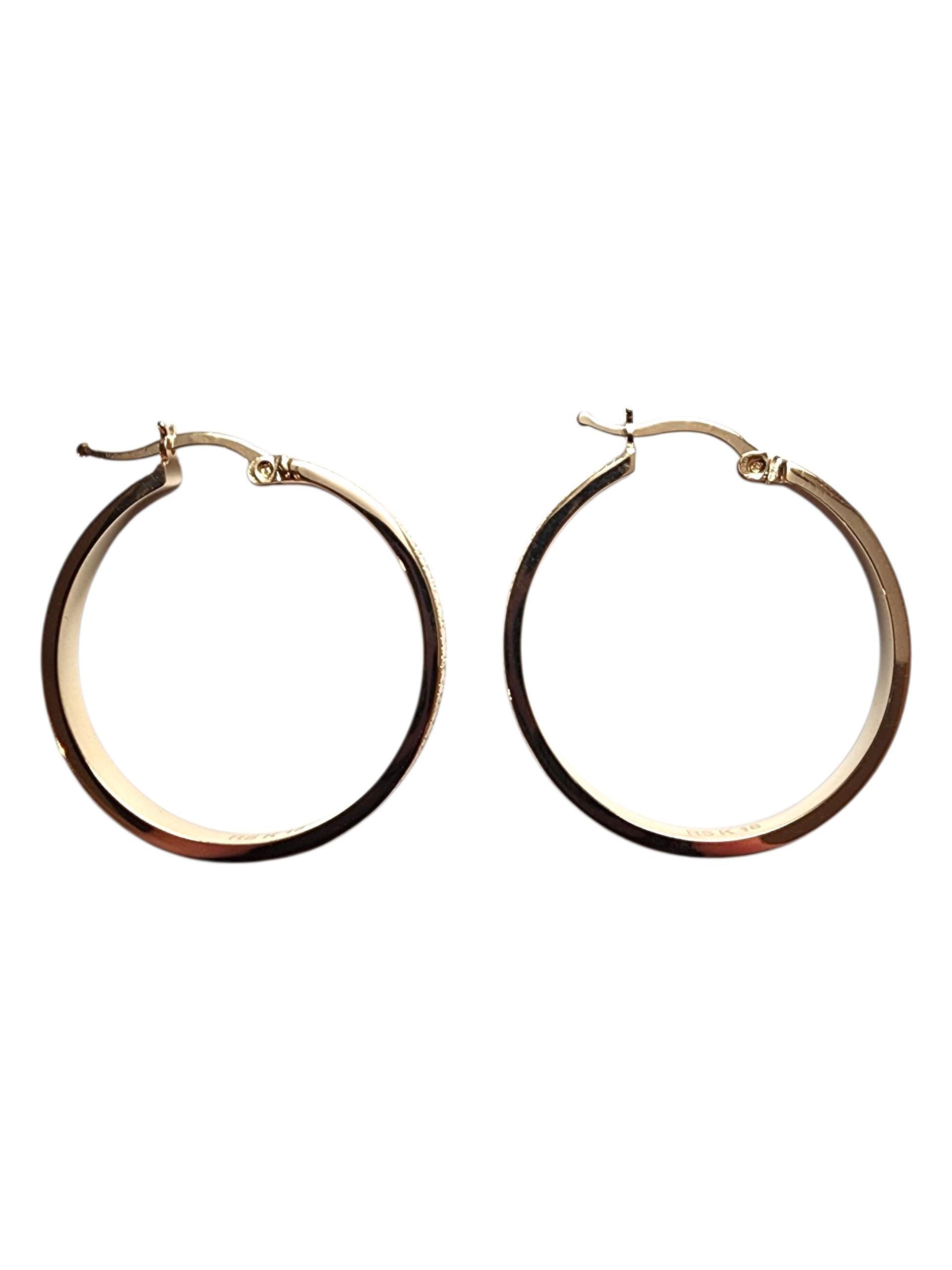 Pendientes de aro llave griega de oro amarillo de 18 quilates #22786 en venta