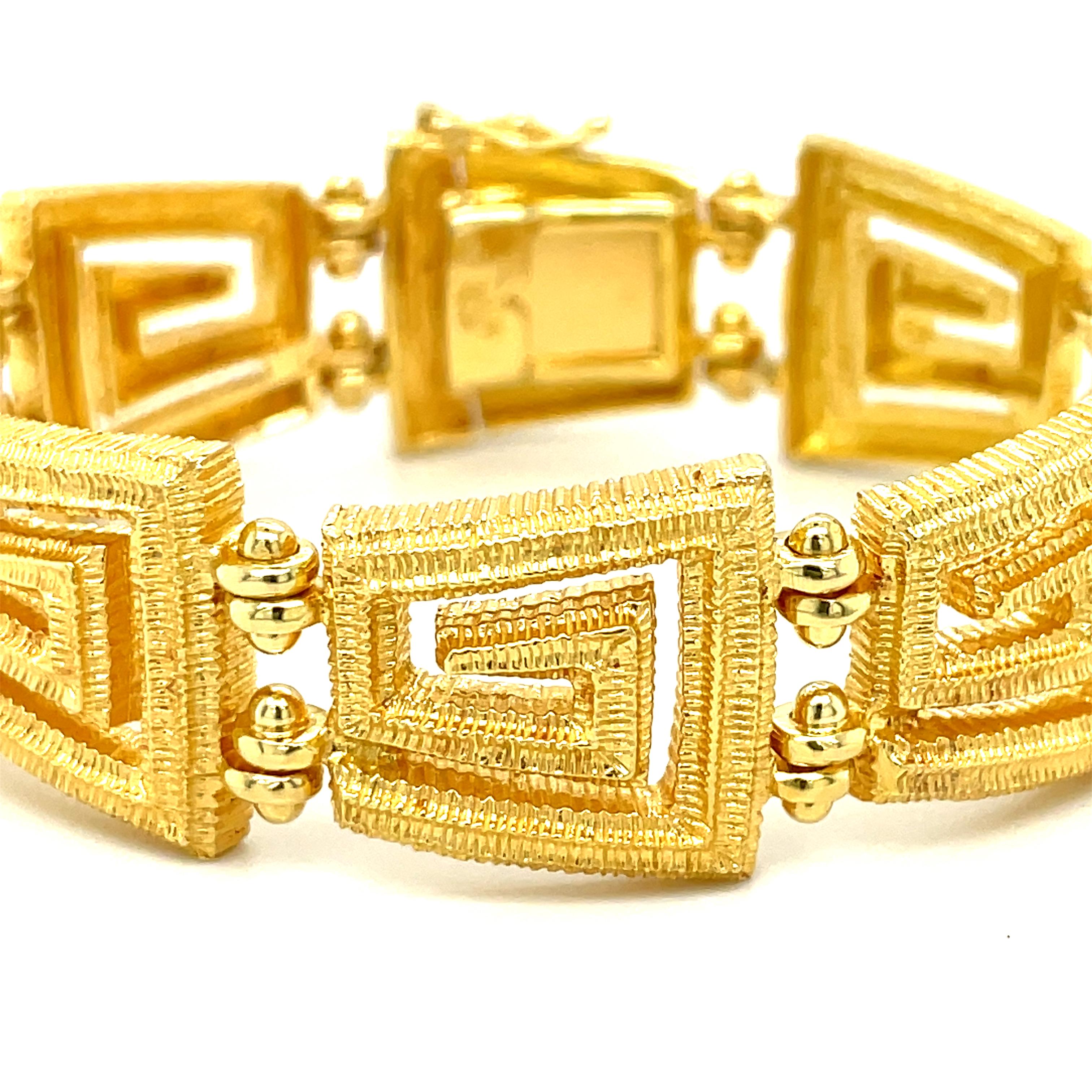 greek key bracelet gold