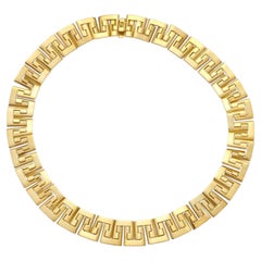 18K Yellow Gold Greek Key Necklace, 20 Inches, Approx. 180.0 Grams