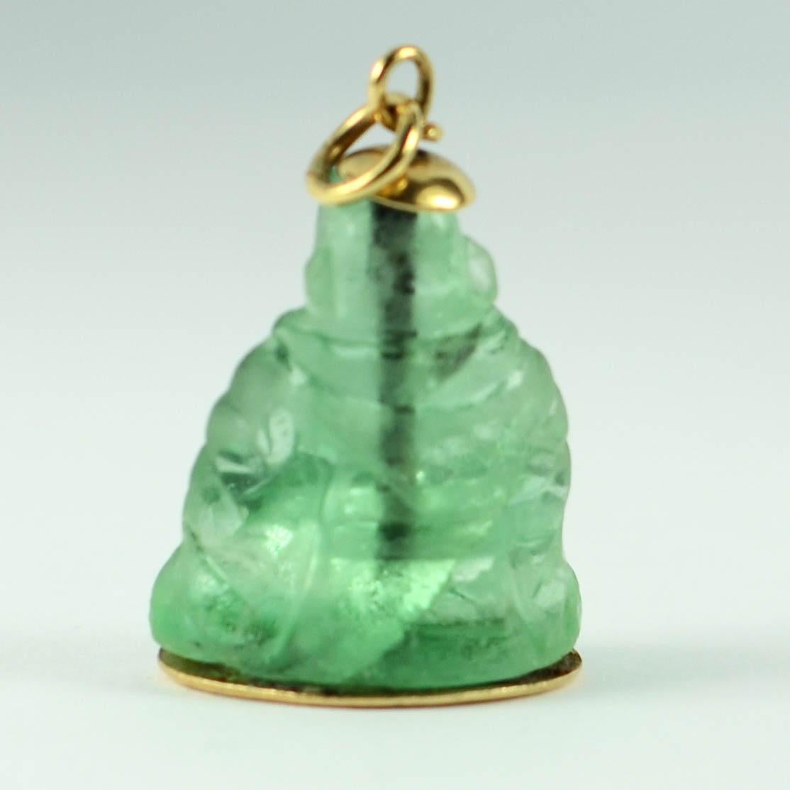 Men's 925 Sterling Silver Icy Bling 3D Jade Gold Plated Buddha Charm Pendant GP148
