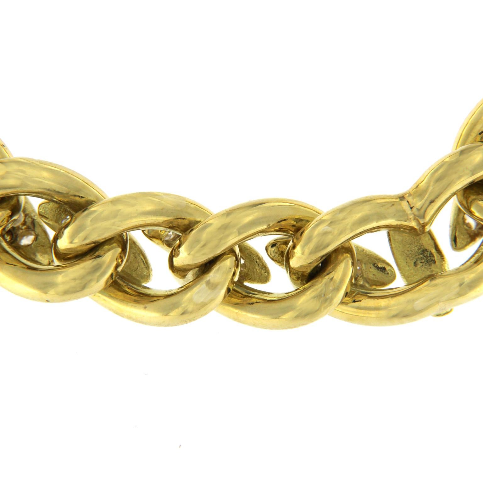 Collar Groumette de Oro Amarillo de 18 Kilates con Diamantes Corte redondo en venta