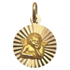 18K Gelbgold Schutzengel-Anhänger #25158