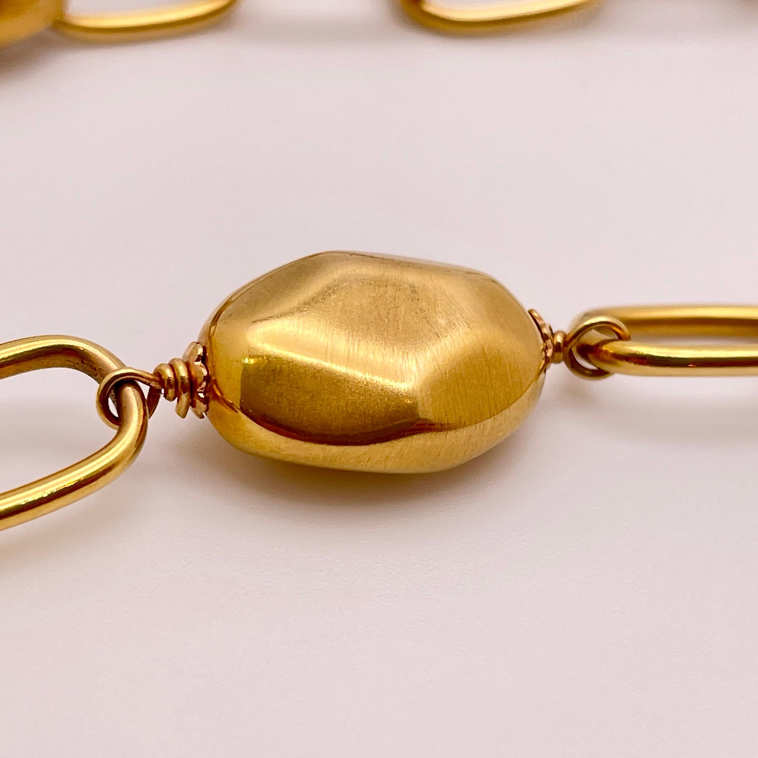 18K Rose Gold Gucci Design Toggle Clasp Link Necklace 10