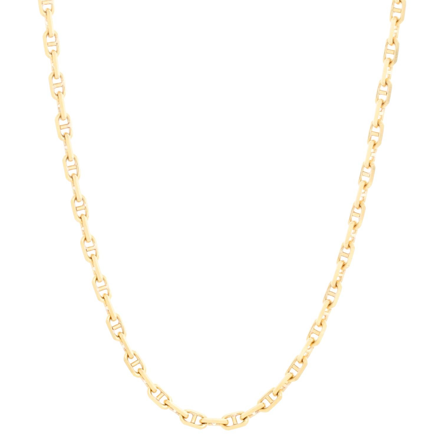 18K Yellow Gold H Link Necklace - 20 Inches In Excellent Condition For Sale In Dallas, TX
