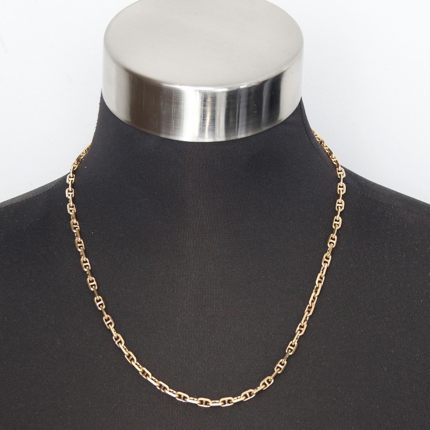 Women's or Men's 18K Yellow Gold H Link Necklace - 20 Inches For Sale