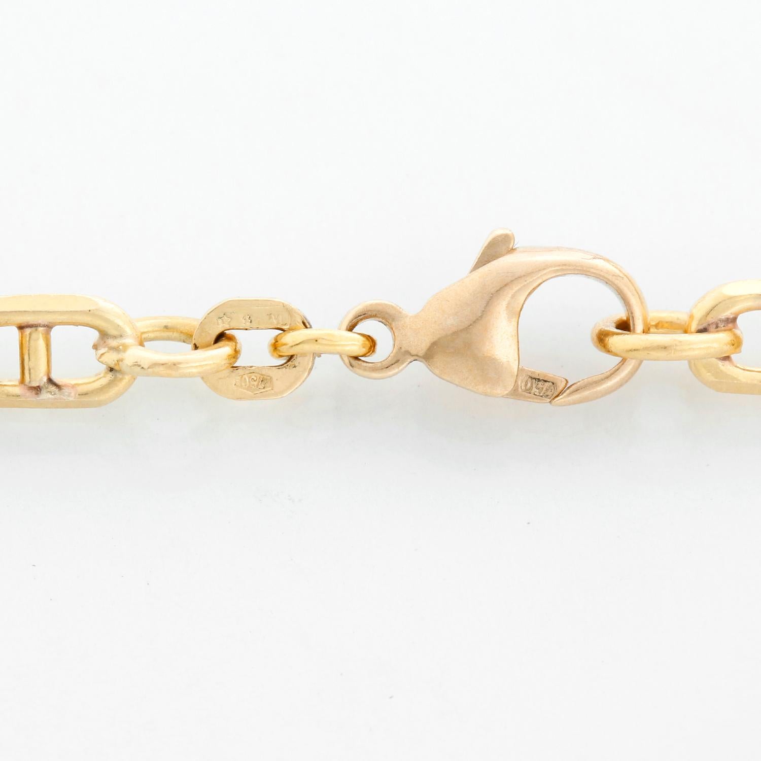 18K Yellow Gold H Link Necklace - 20 Inches For Sale 1