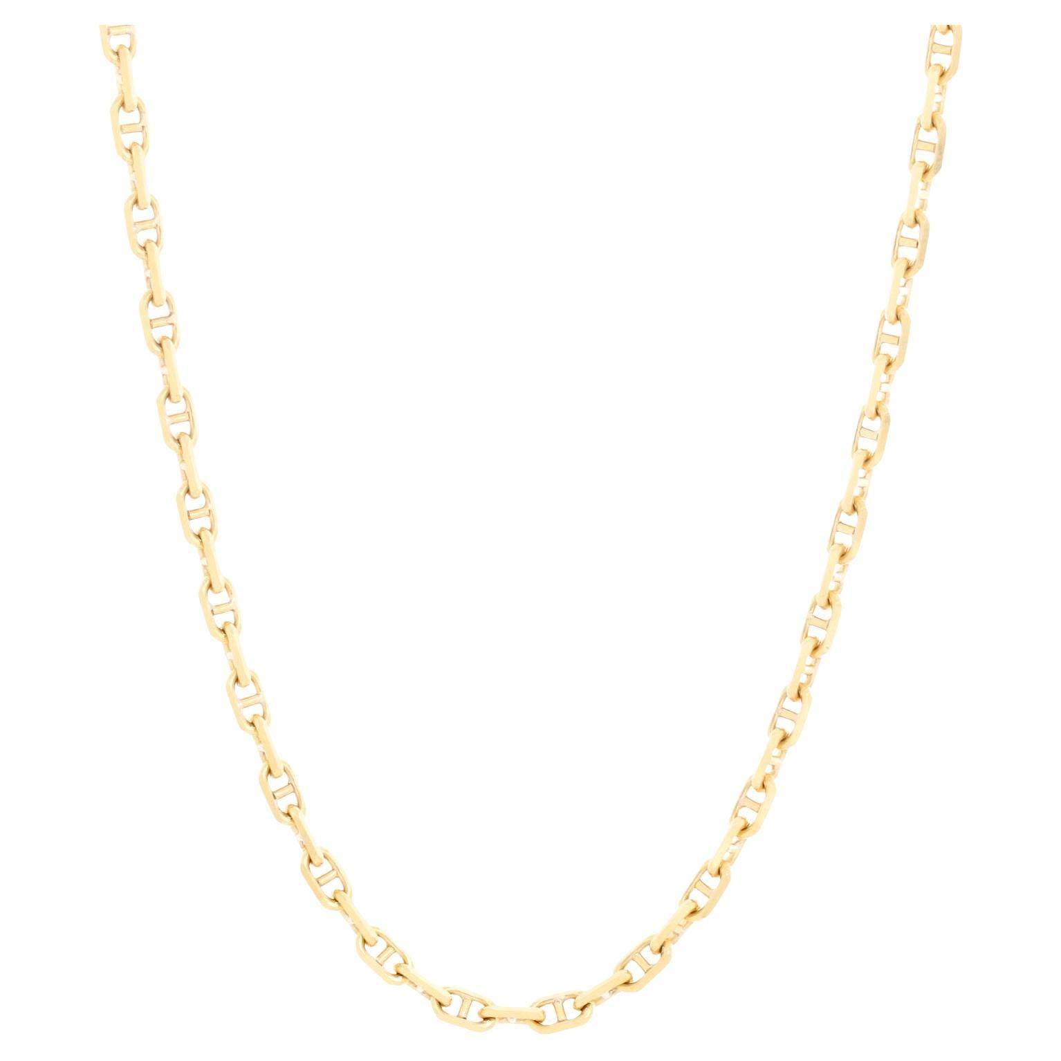 18K Yellow Gold H Link Necklace - 20 Inches