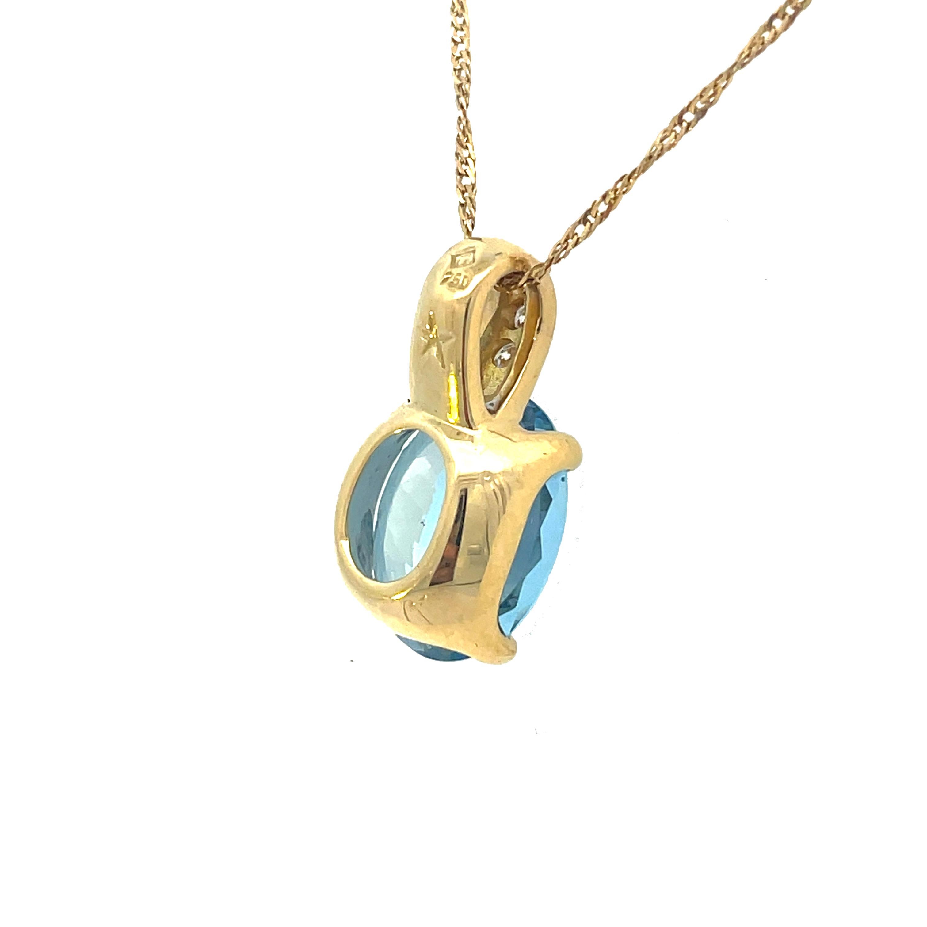 18K Yellow Gold H. Stern Aquamarine and Diamond Necklace For Sale 1