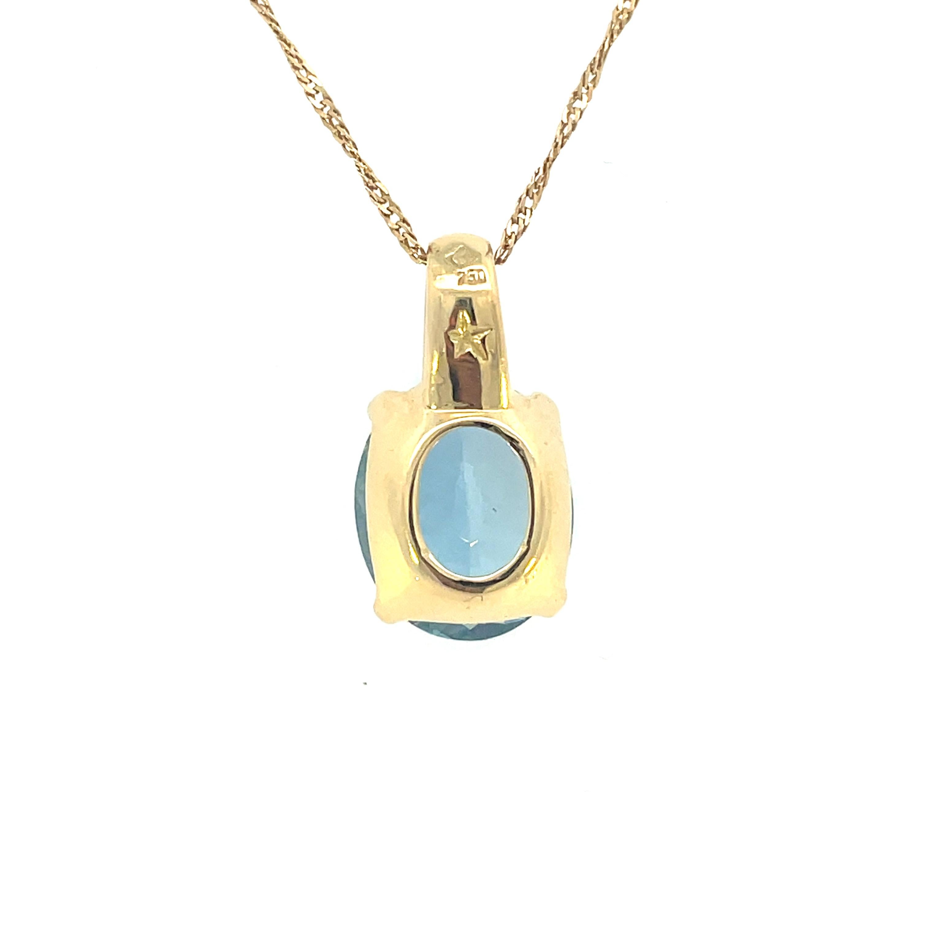 18K Yellow Gold H. Stern Aquamarine and Diamond Necklace For Sale 2