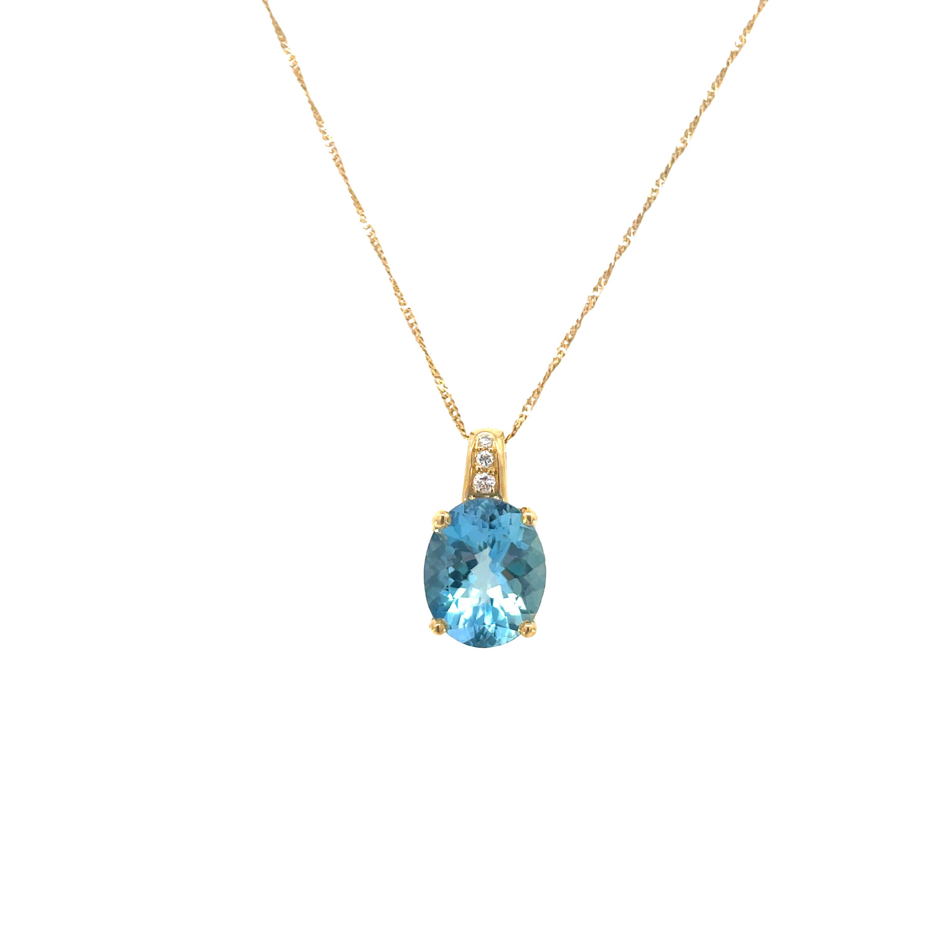 Halskette aus 18 Karat Gelbgold mit Aquamarin und Diamanten von H. Stern (Zeitgenössisch) im Angebot