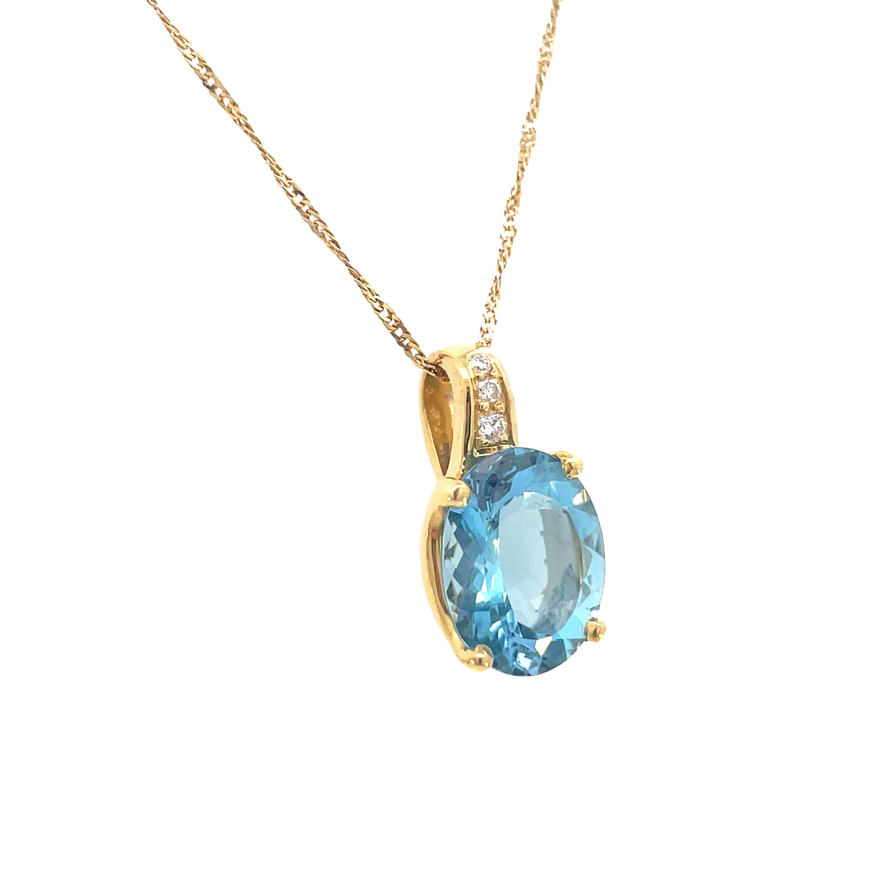 Halskette aus 18 Karat Gelbgold mit Aquamarin und Diamanten von H. Stern im Zustand „Hervorragend“ im Angebot in Lexington, KY