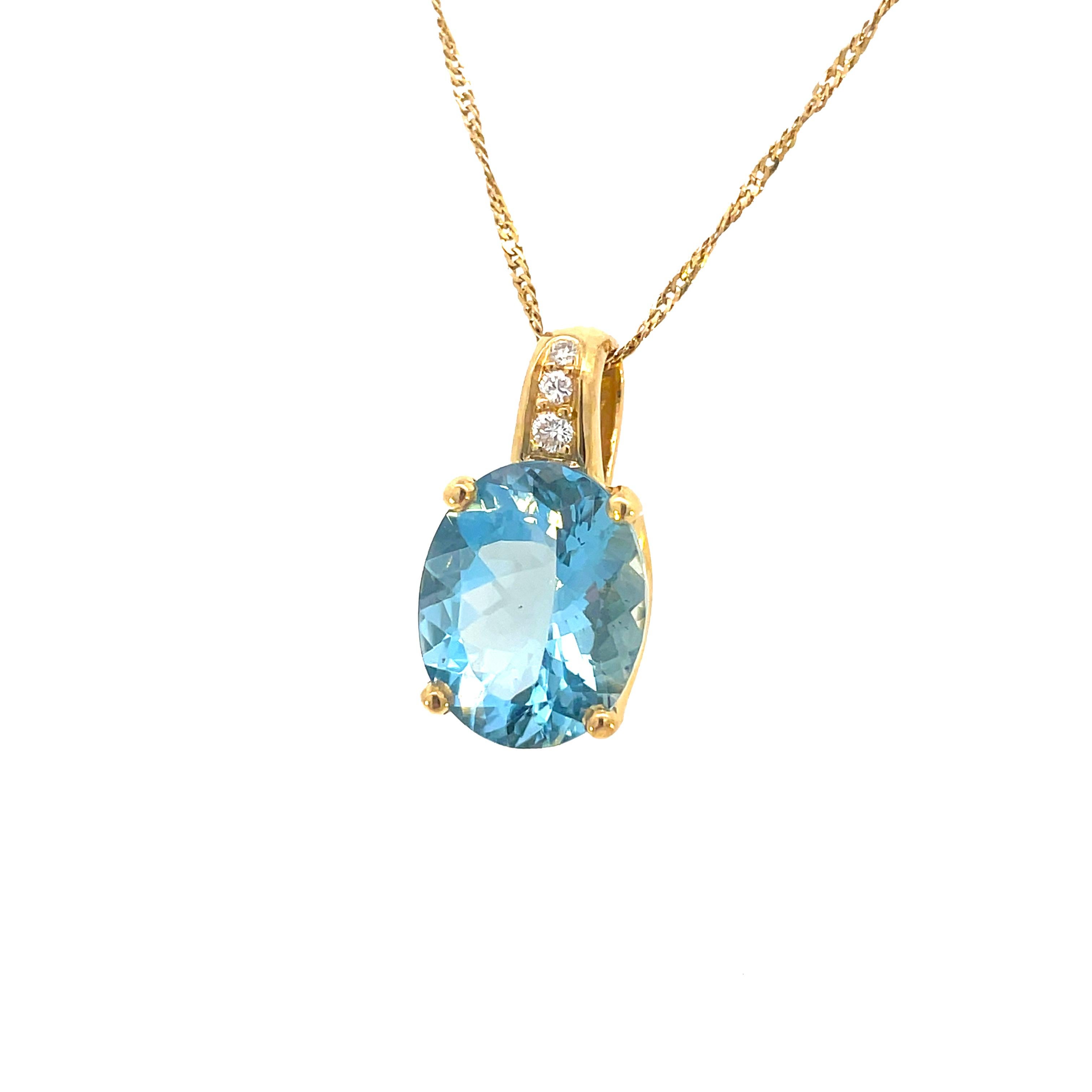 18K Yellow Gold H. Stern Aquamarine and Diamond Necklace In Excellent Condition In Lexington, KY