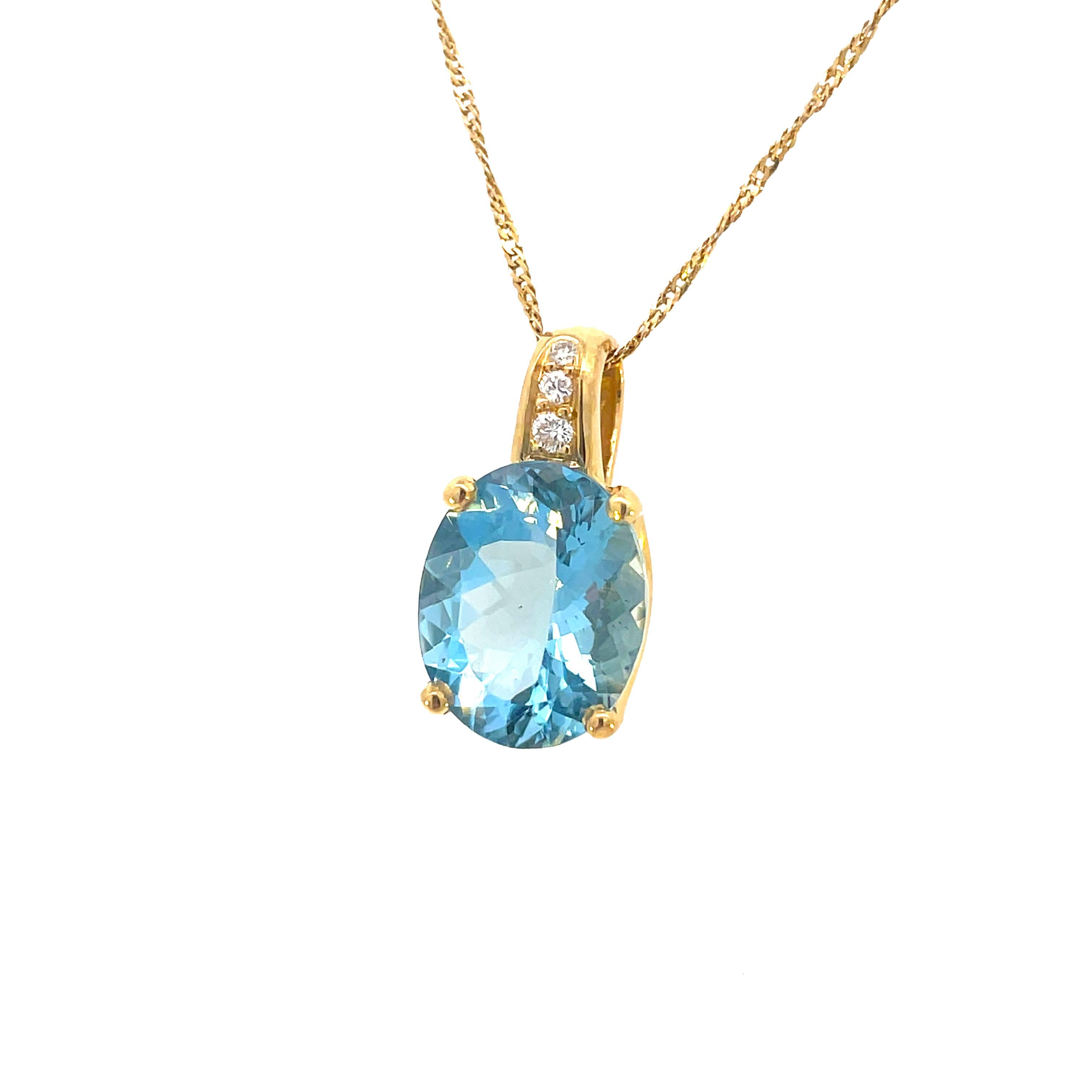 18K Yellow Gold H. Stern Aquamarine and Diamond Necklace In Excellent Condition For Sale In Lexington, KY