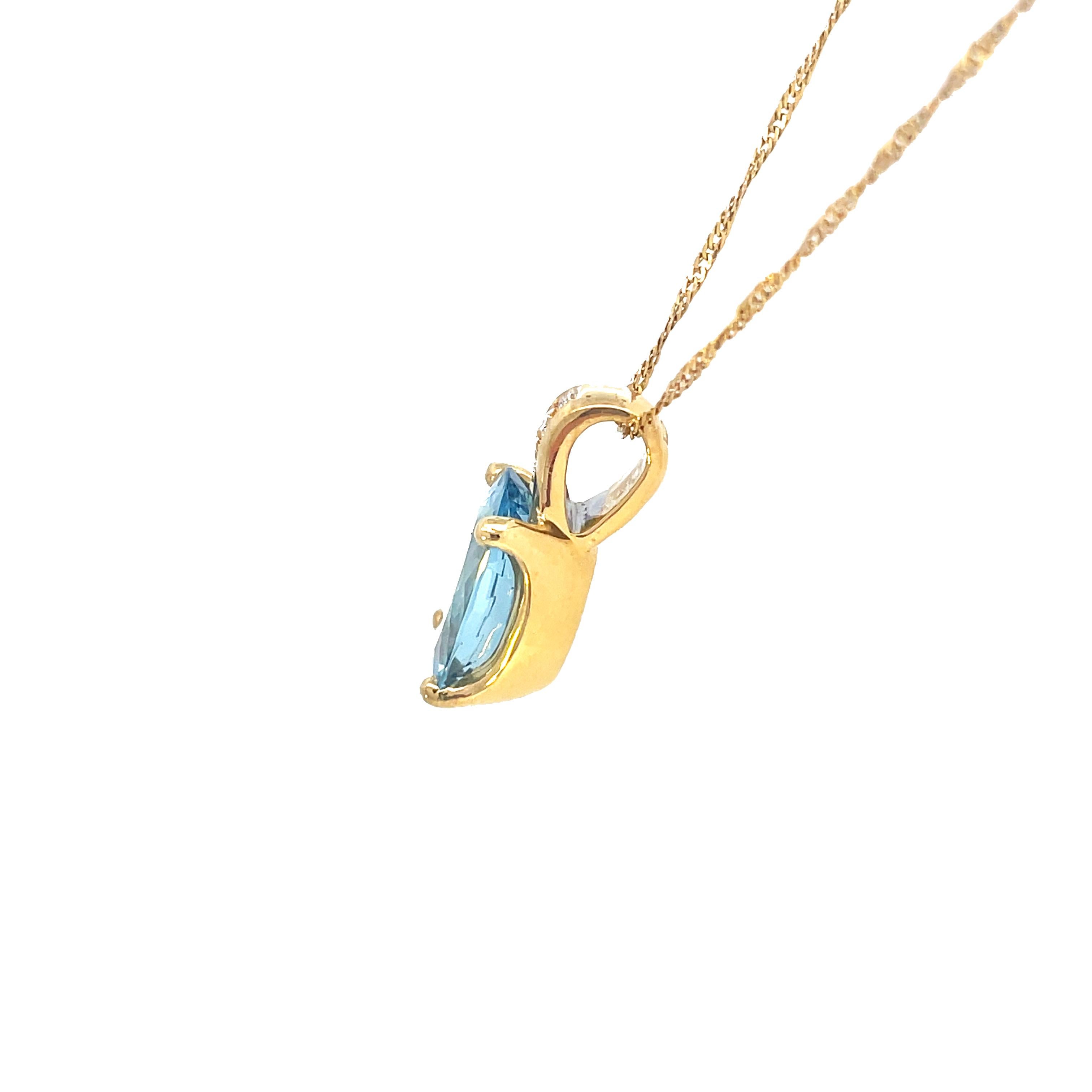 Women's 18K Yellow Gold H. Stern Aquamarine and Diamond Necklace For Sale