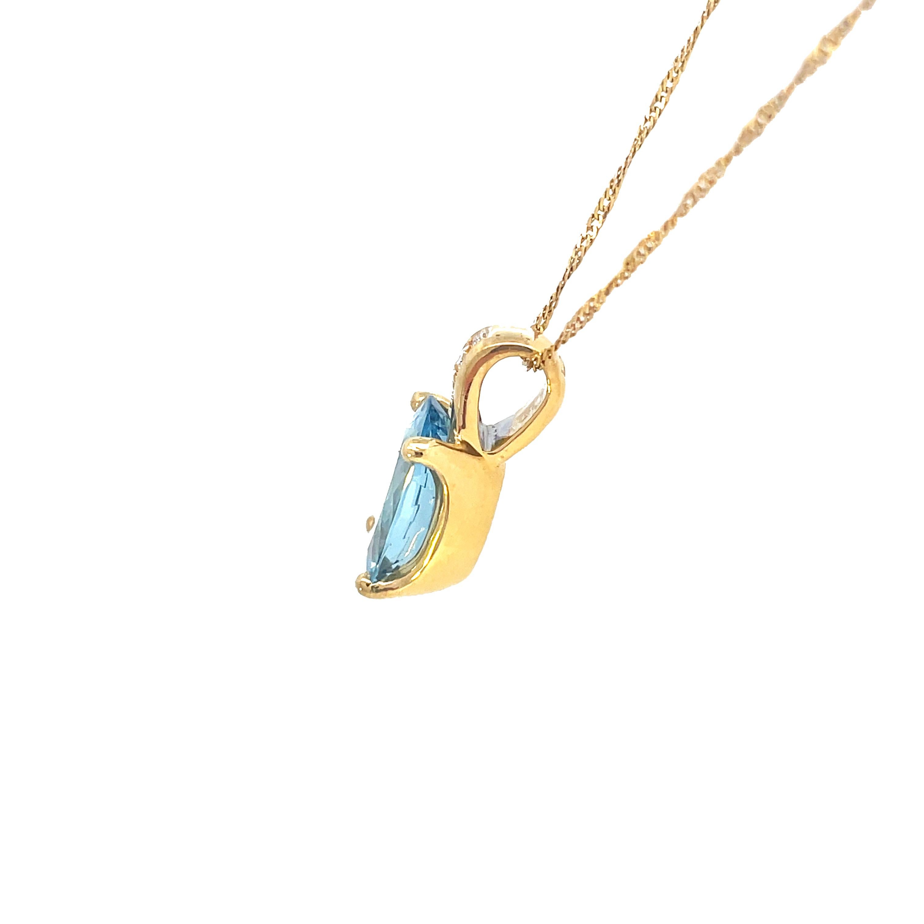 Women's 18K Yellow Gold H. Stern Aquamarine and Diamond Necklace