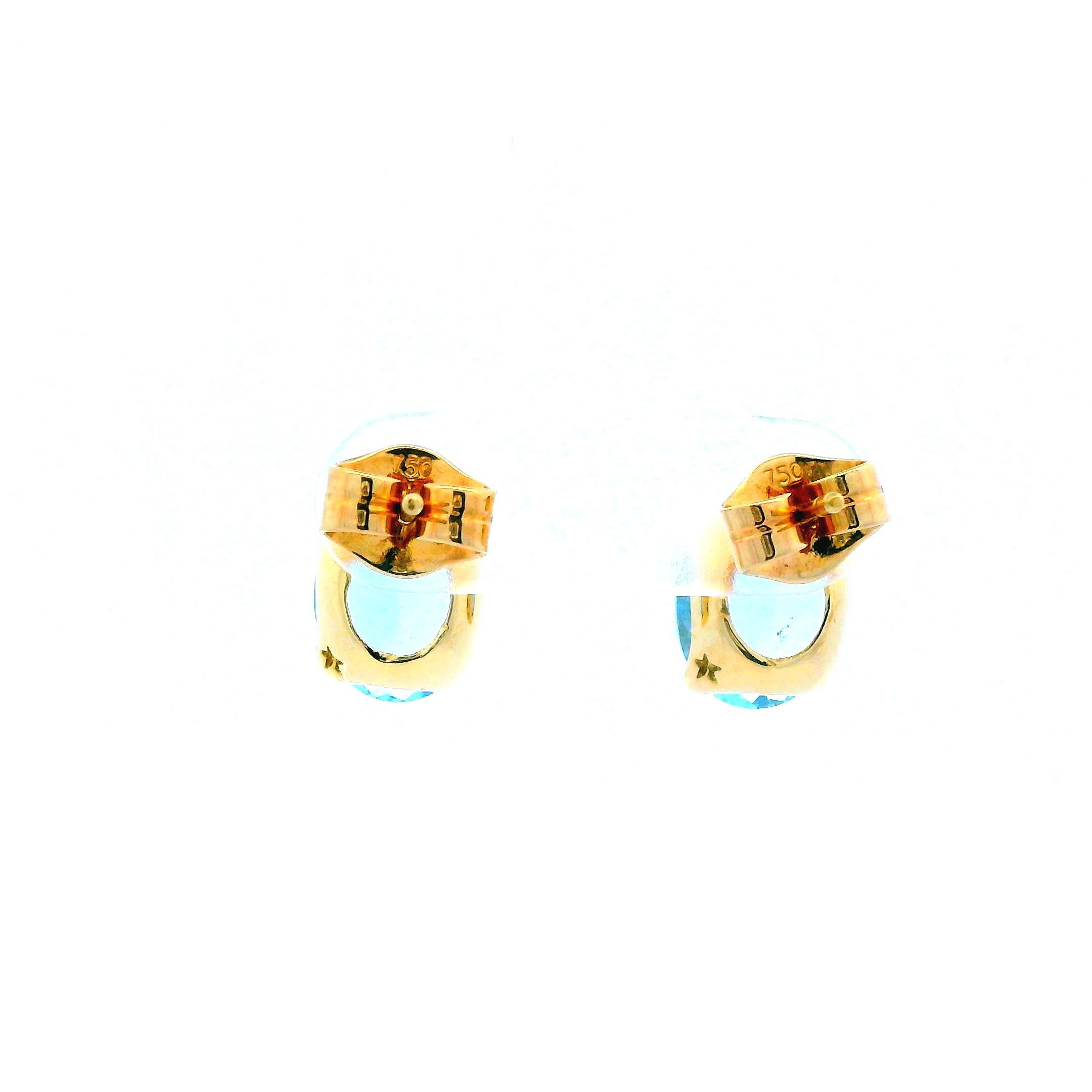 18K Yellow Gold H. Stern Aquamarine Stud Earrings  For Sale 1