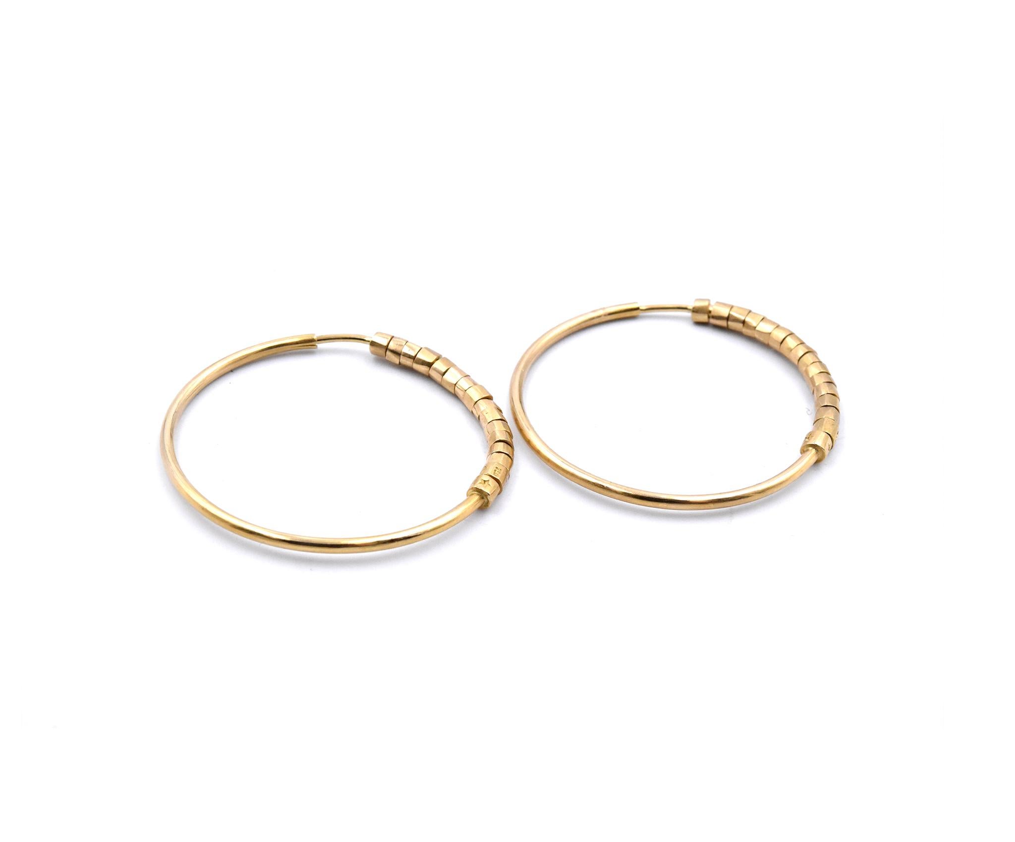 Designer: H Stern
Material: 18k yellow gold
Dimensions: earrings measure 36.5mm  in length 
Fastenings: sleeper style
Weight: 6.76 grams