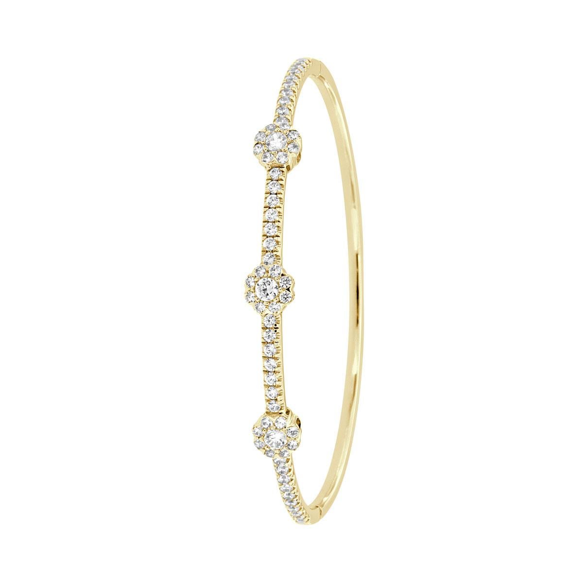 This stunning bangle features round brilliant diamonds micro-prong-set to maximize its brilliance. Experience the difference!

Product details: 

Center Gemstone Type: NATURAL DIAMOND
Center Gemstone Color: WHITE
Center Gemstone Shape: ROUND
Center