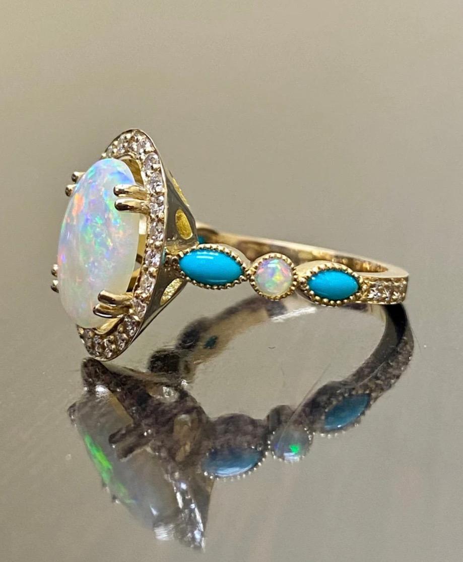 turquoise and opal ring