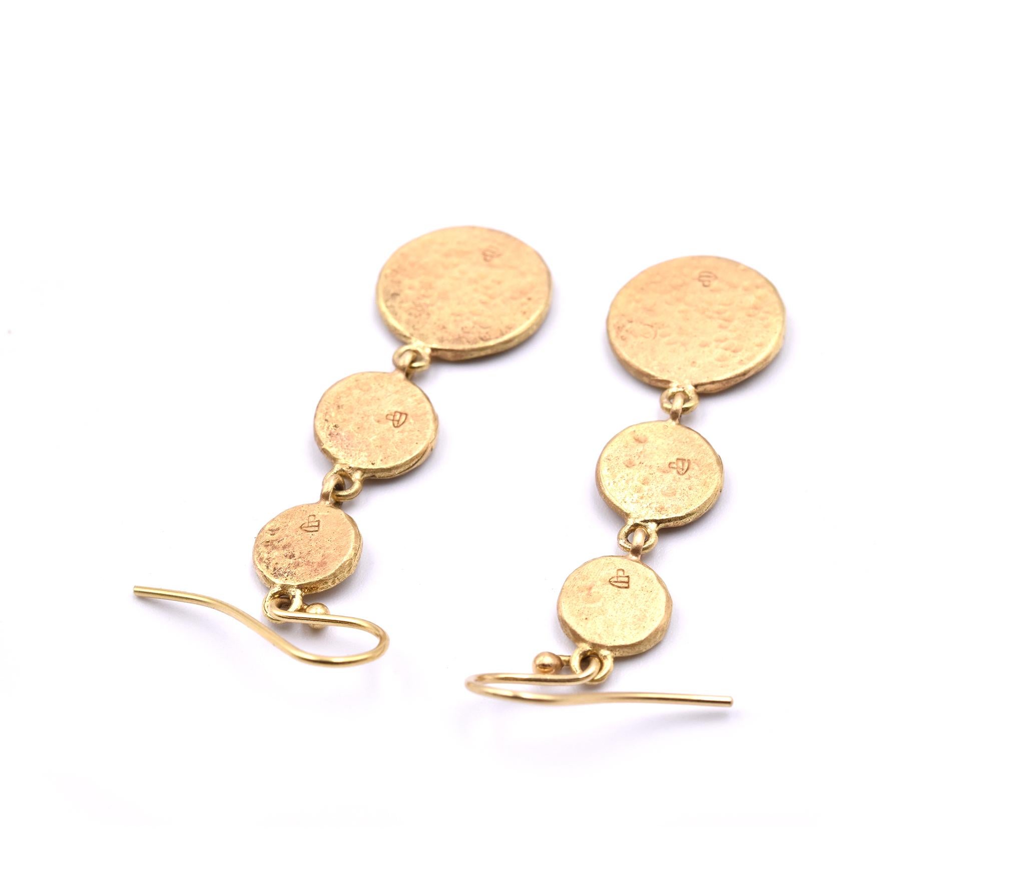 gold disc drop earrings uk
