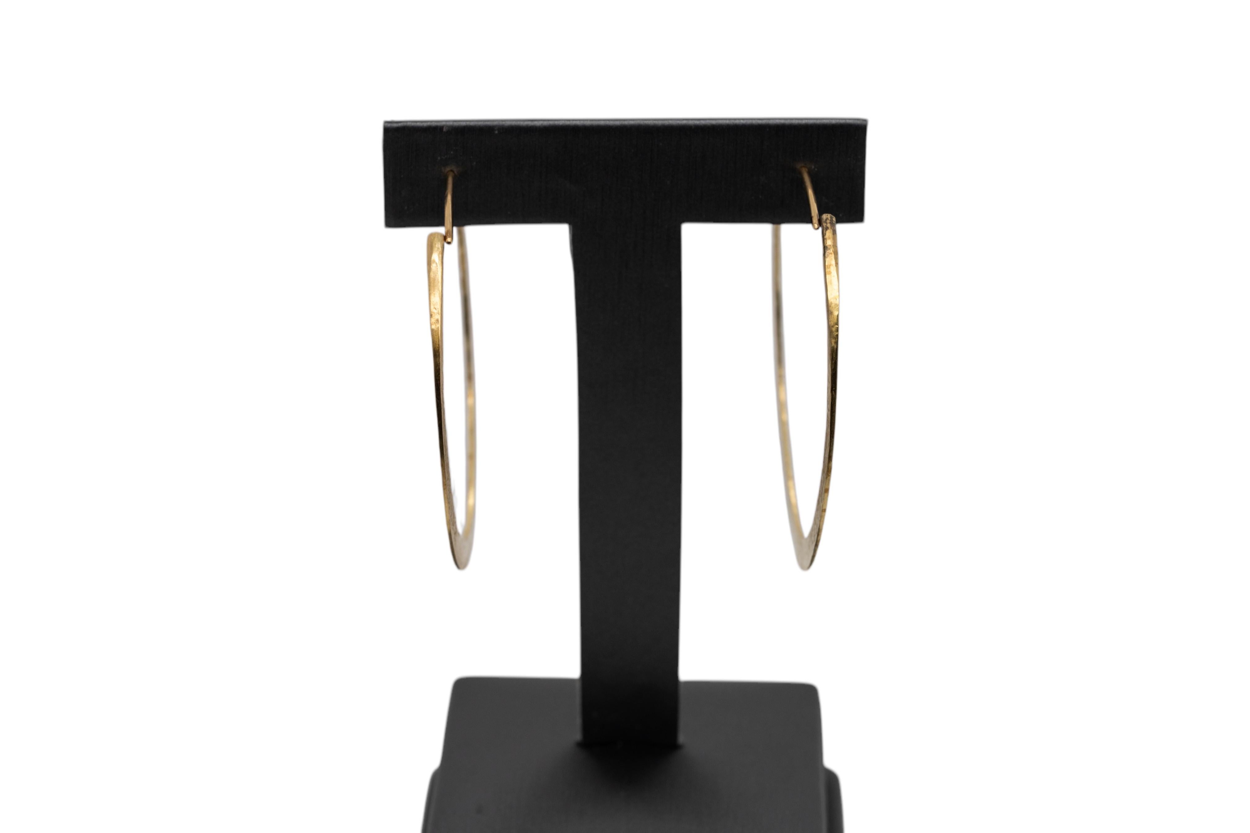 Boucles d'oreilles en or jaune 18k Hammer Boca Raton en vente 1