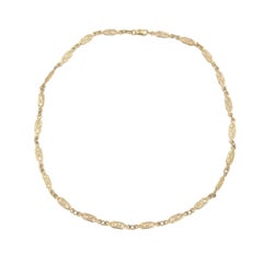 18K Yellow Gold Hand made European Chain Necklace