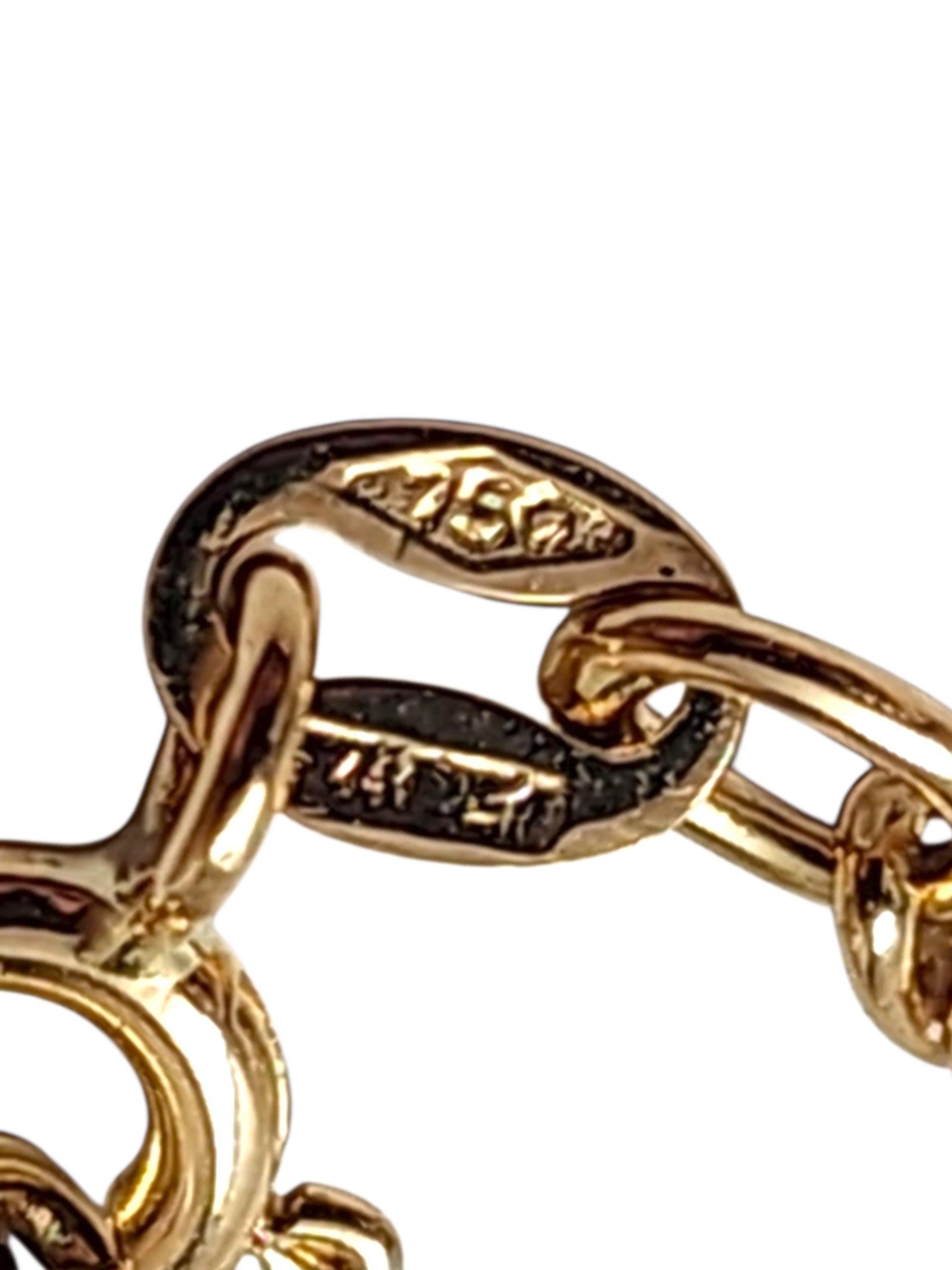 18K Yellow Gold Heart Bracelet #22806 For Sale 1