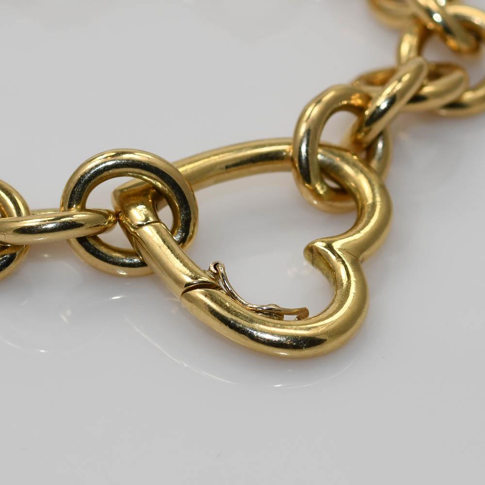 18 Karat Gelbgold Herzarmband, 46,72 Gramm im Zustand „Hervorragend“ in Laguna Beach, CA