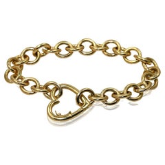 18K Yellow Gold Heart Bracelet, 46.72gr