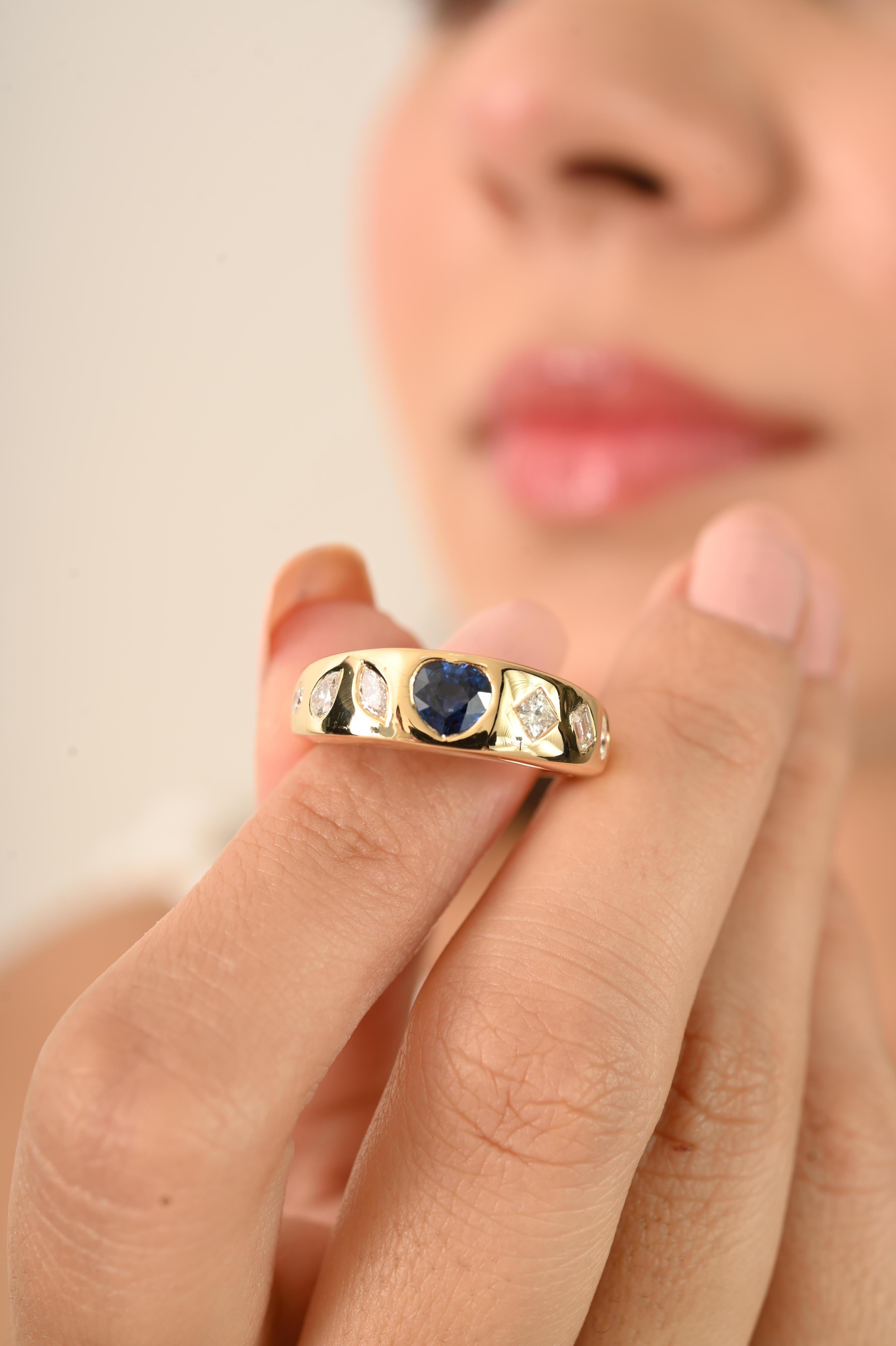in vendita:  Anello con zaffiro blu naturale e diamante a cupola in oro giallo 18 carati Gioielli di pregio 2