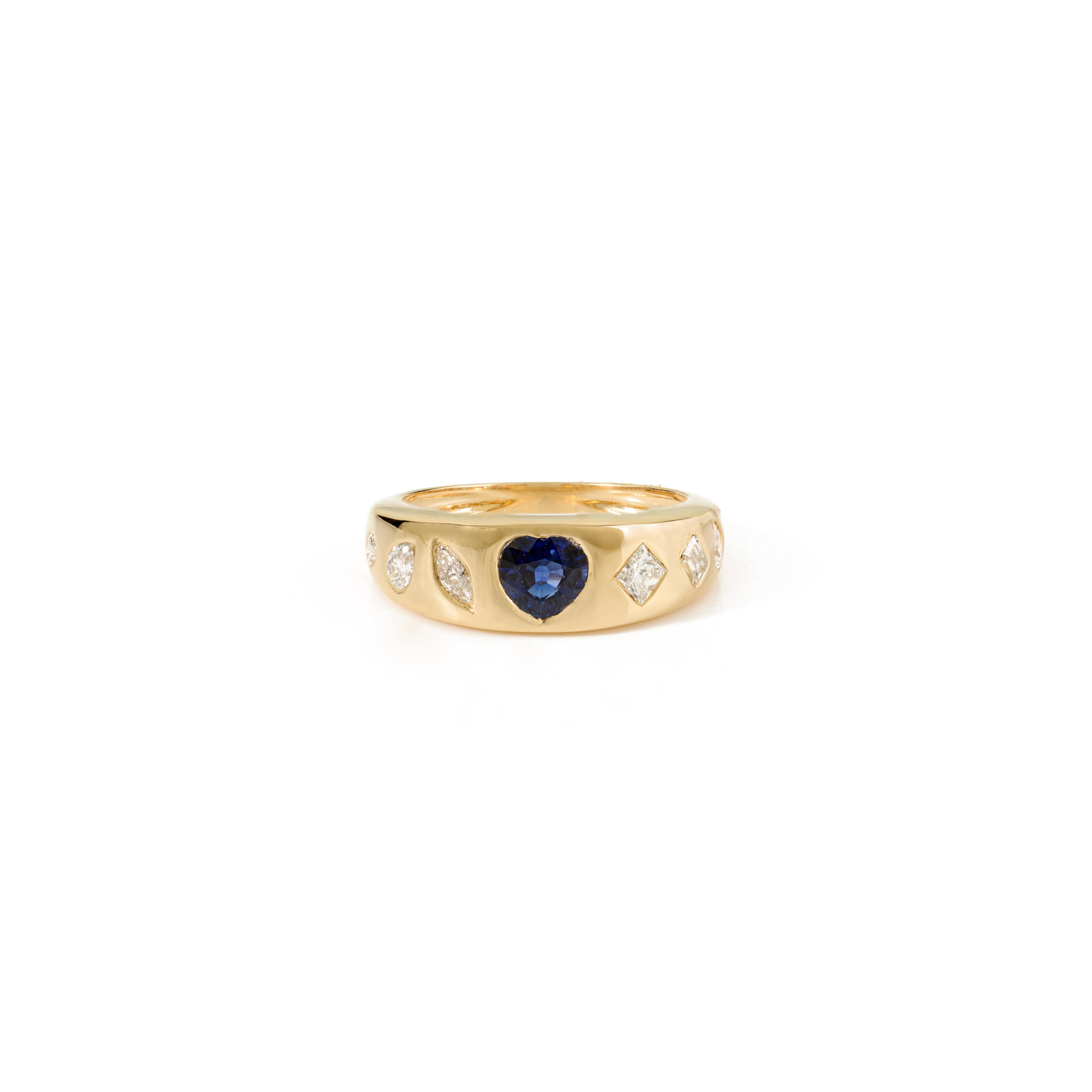 in vendita:  Anello con zaffiro blu naturale e diamante a cupola in oro giallo 18 carati Gioielli di pregio 3