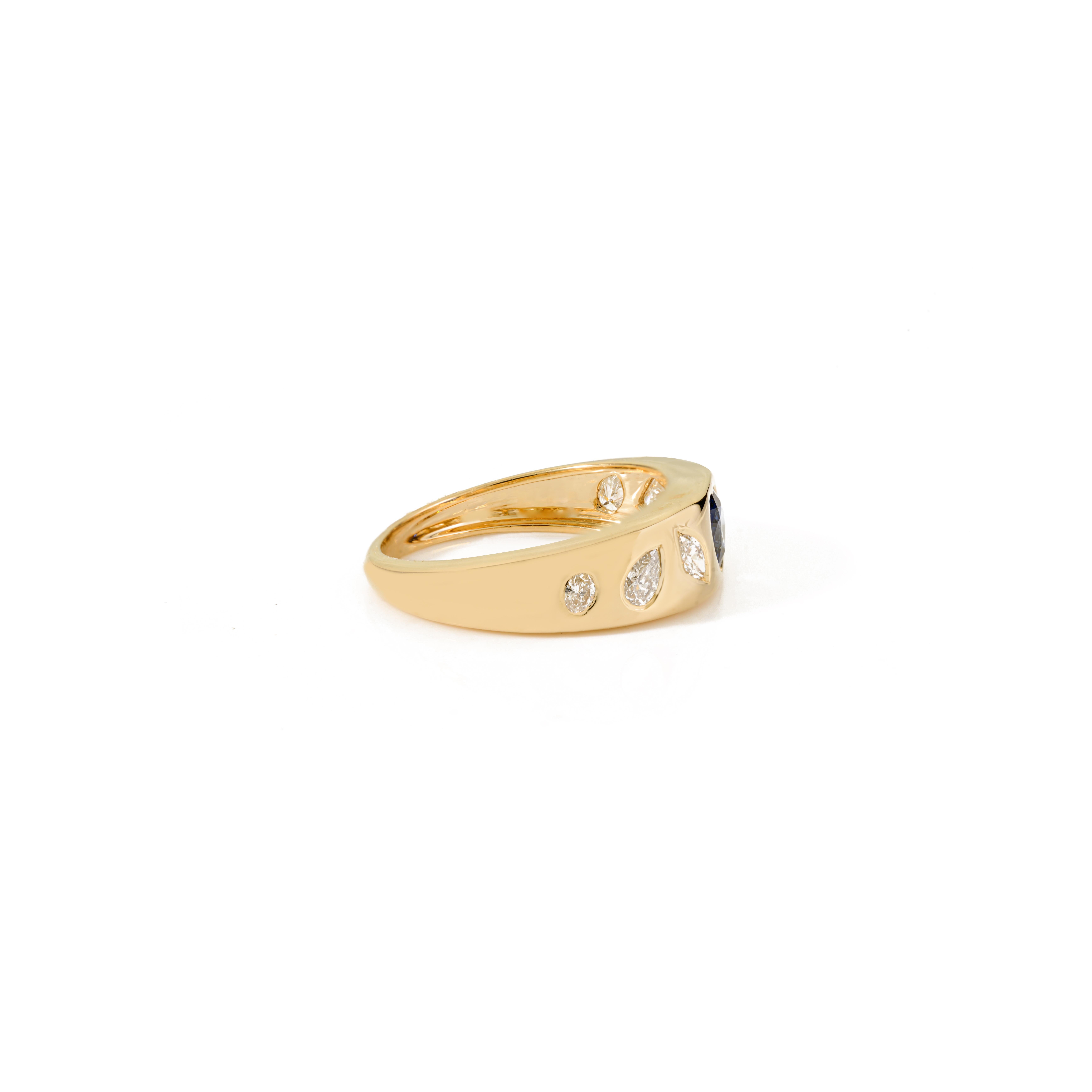 in vendita:  Anello con zaffiro blu naturale e diamante a cupola in oro giallo 18 carati Gioielli di pregio 7