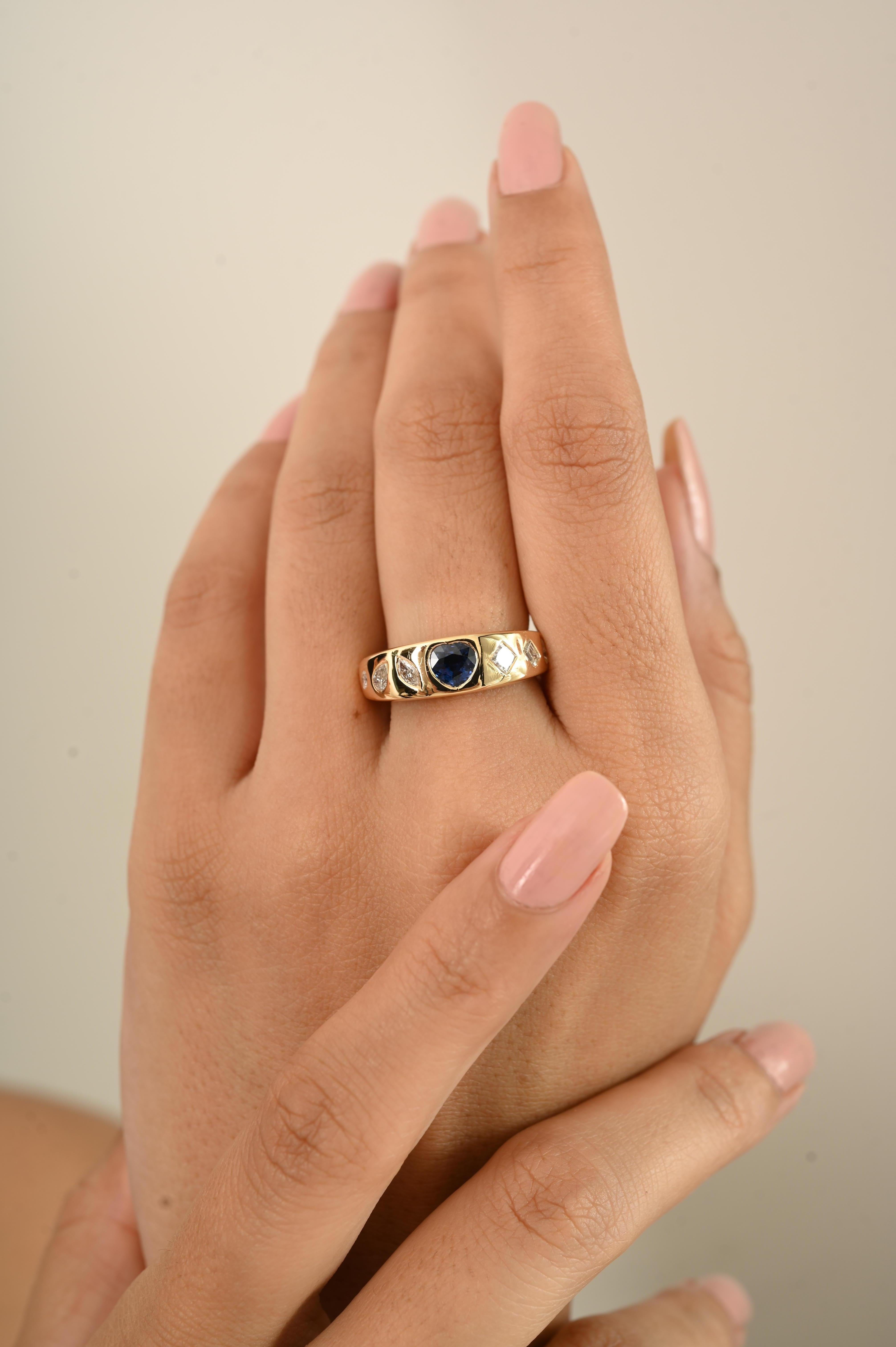 in vendita:  Anello con zaffiro blu naturale e diamante a cupola in oro giallo 18 carati Gioielli di pregio 8