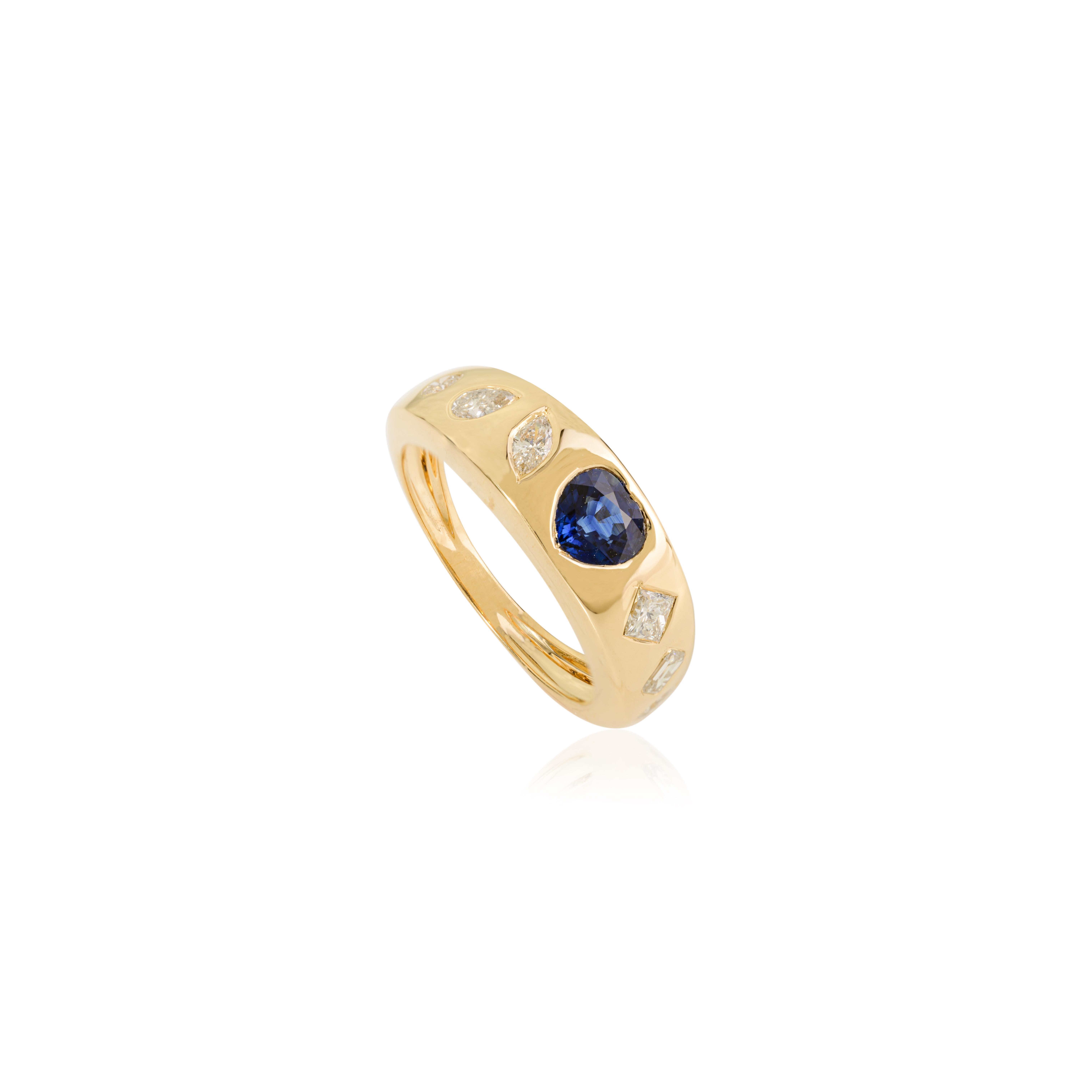 in vendita:  Anello con zaffiro blu naturale e diamante a cupola in oro giallo 18 carati Gioielli di pregio 9