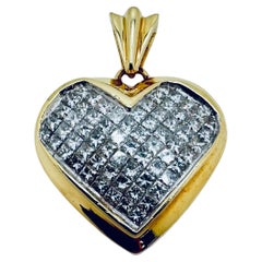 Ciondolo con diamante a forma di cuore in oro giallo 18K 3,25 CTW