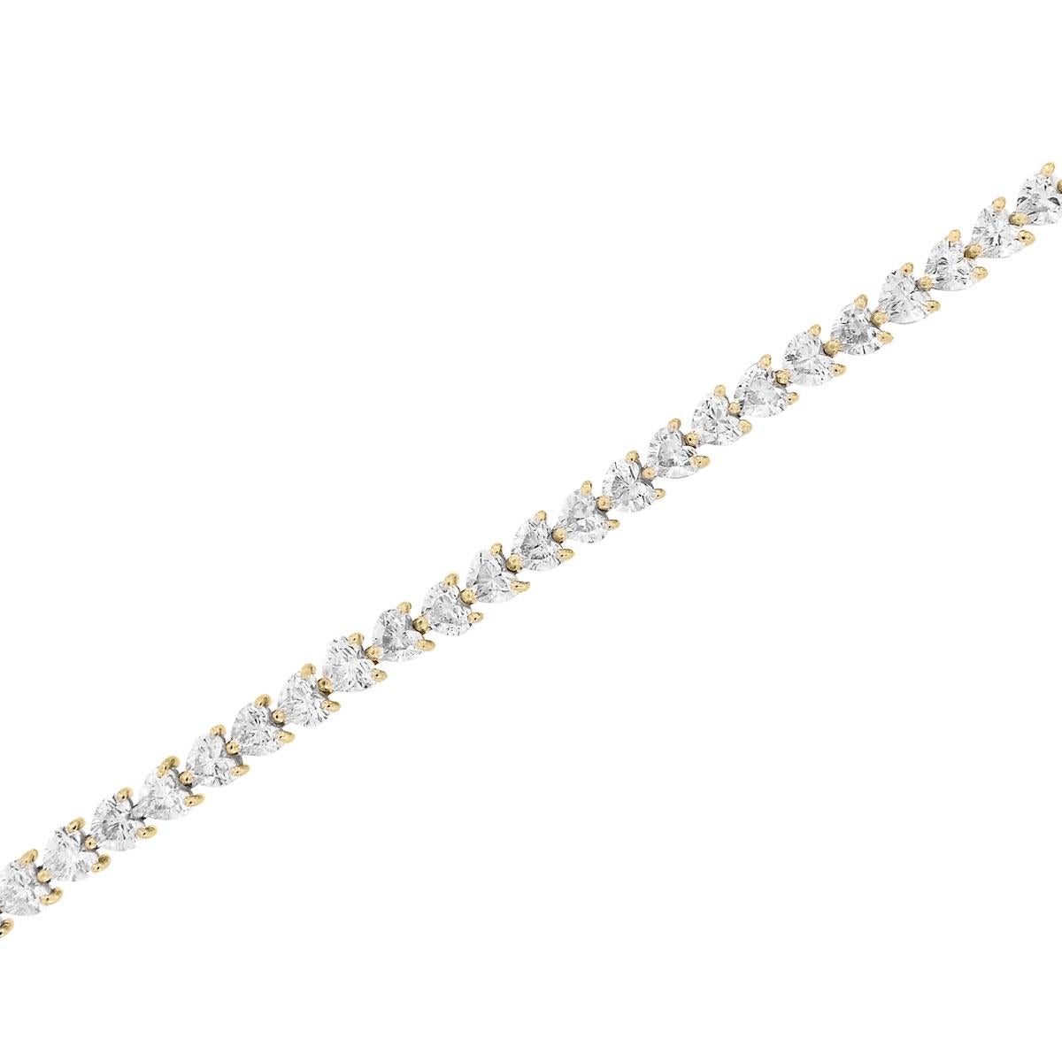 18k yellow gold diamond tennis bracelet