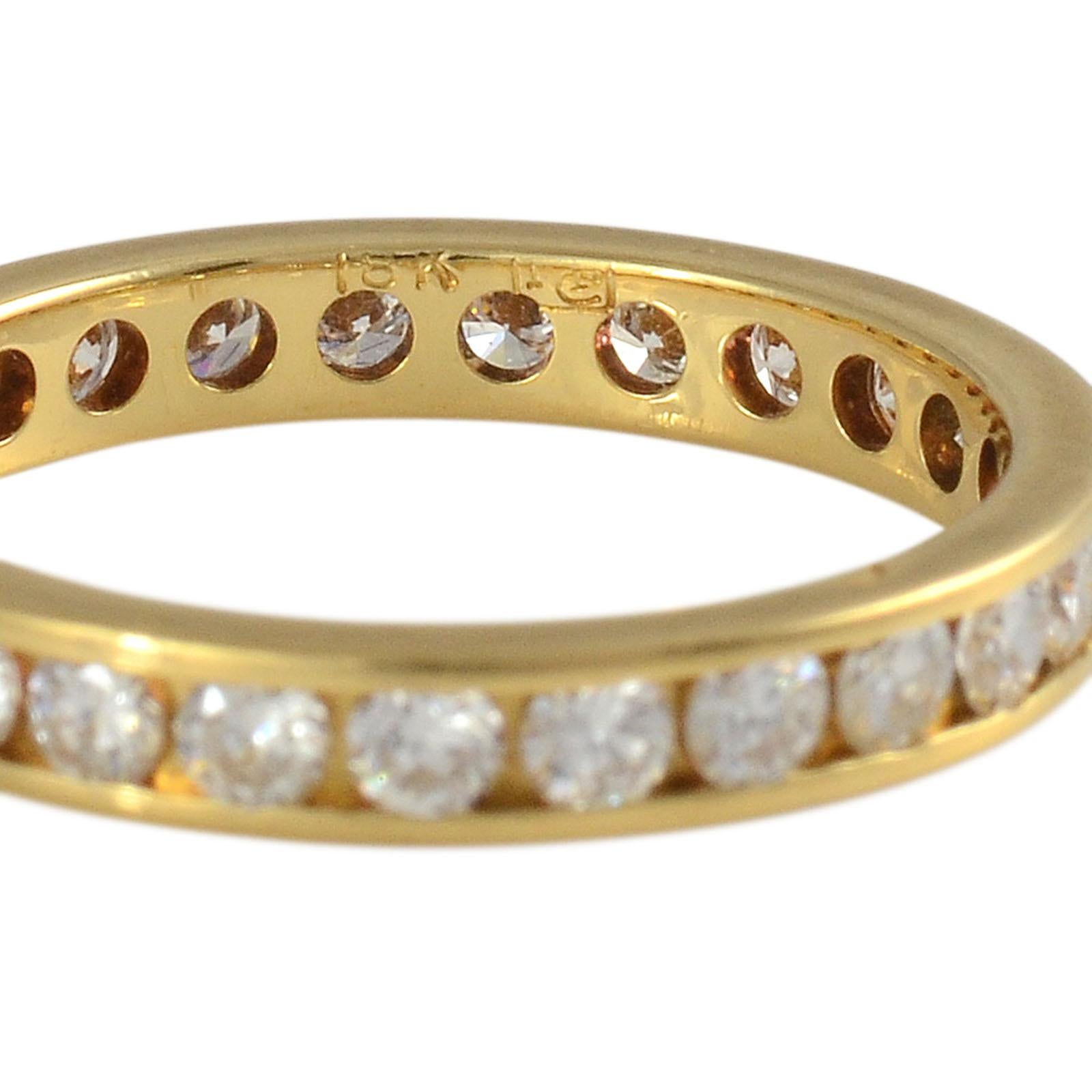 18 Karat Gelbgold Herz-Diamant-Hochzeitsring im Angebot 1