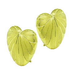 18k Yellow Gold Heart Earrings
