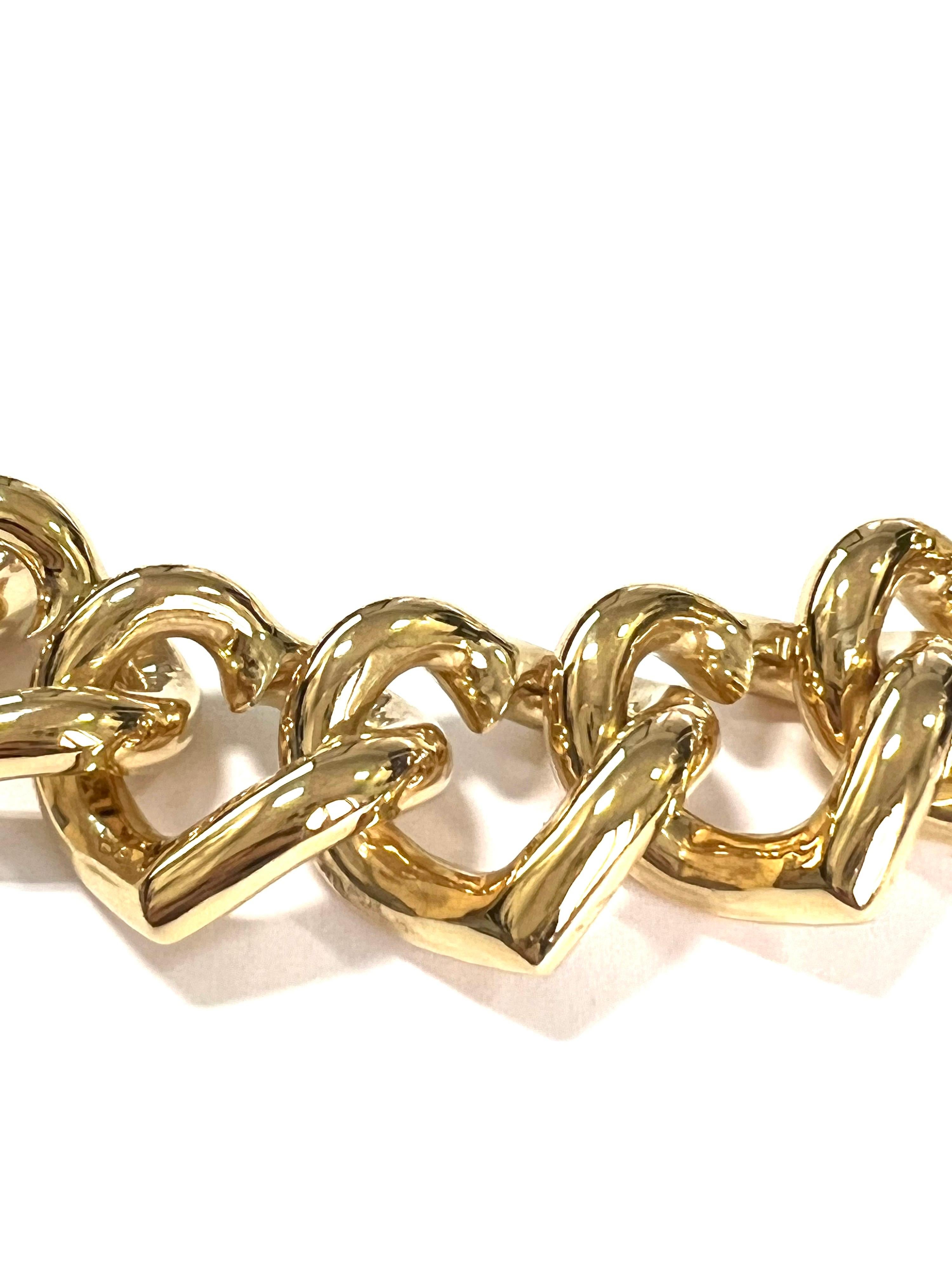 18 Karat Gelbgold Herz-Groumette-Halskette im Zustand „Neu“ im Angebot in Milano, Lombardia