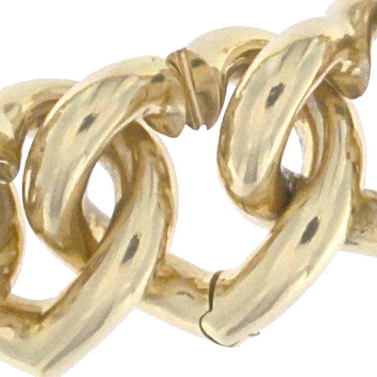 18 Karat Gelbgold Herz-Groumette-Halskette im Angebot 3