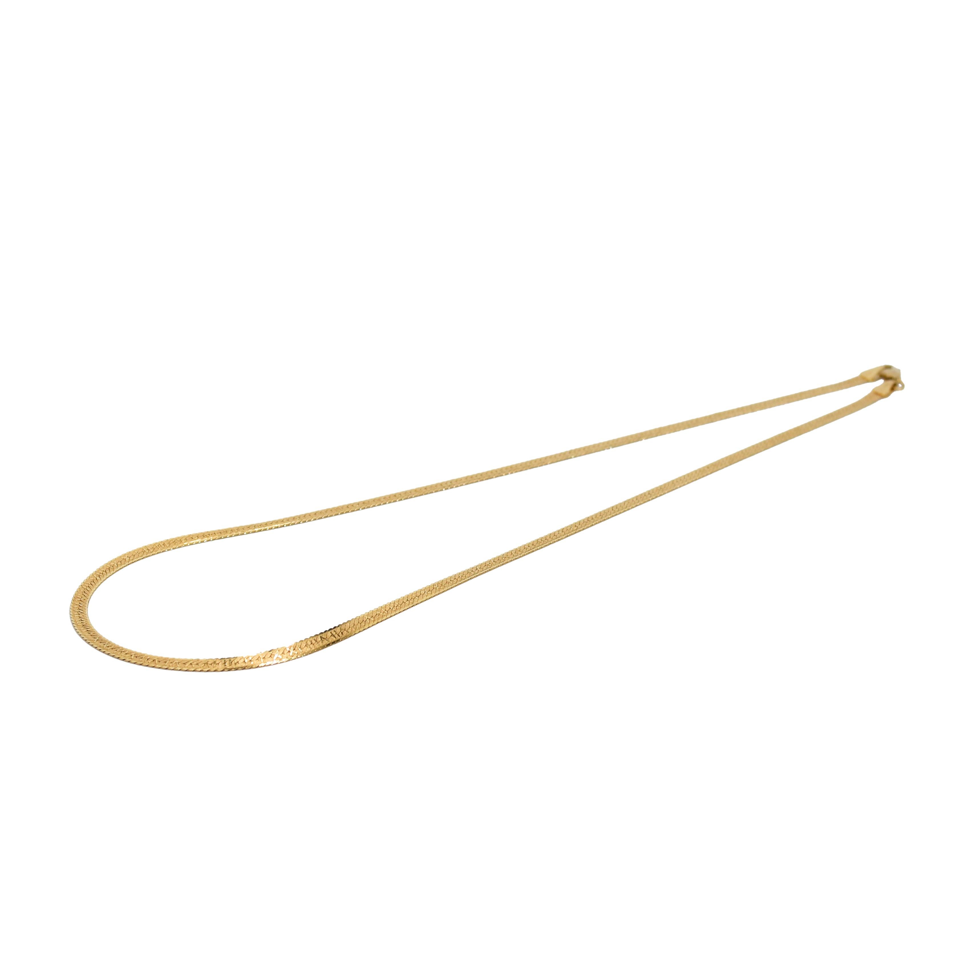 18K Yellow Gold Herringbone Chain

Introducing a luxurious and timeless piece of jewelry, the 18k Yellow Gold Herringbone Chain. Crafted with the utmost precision and elegance, this exquisite necklace is a symbol of sophistication and style.

The