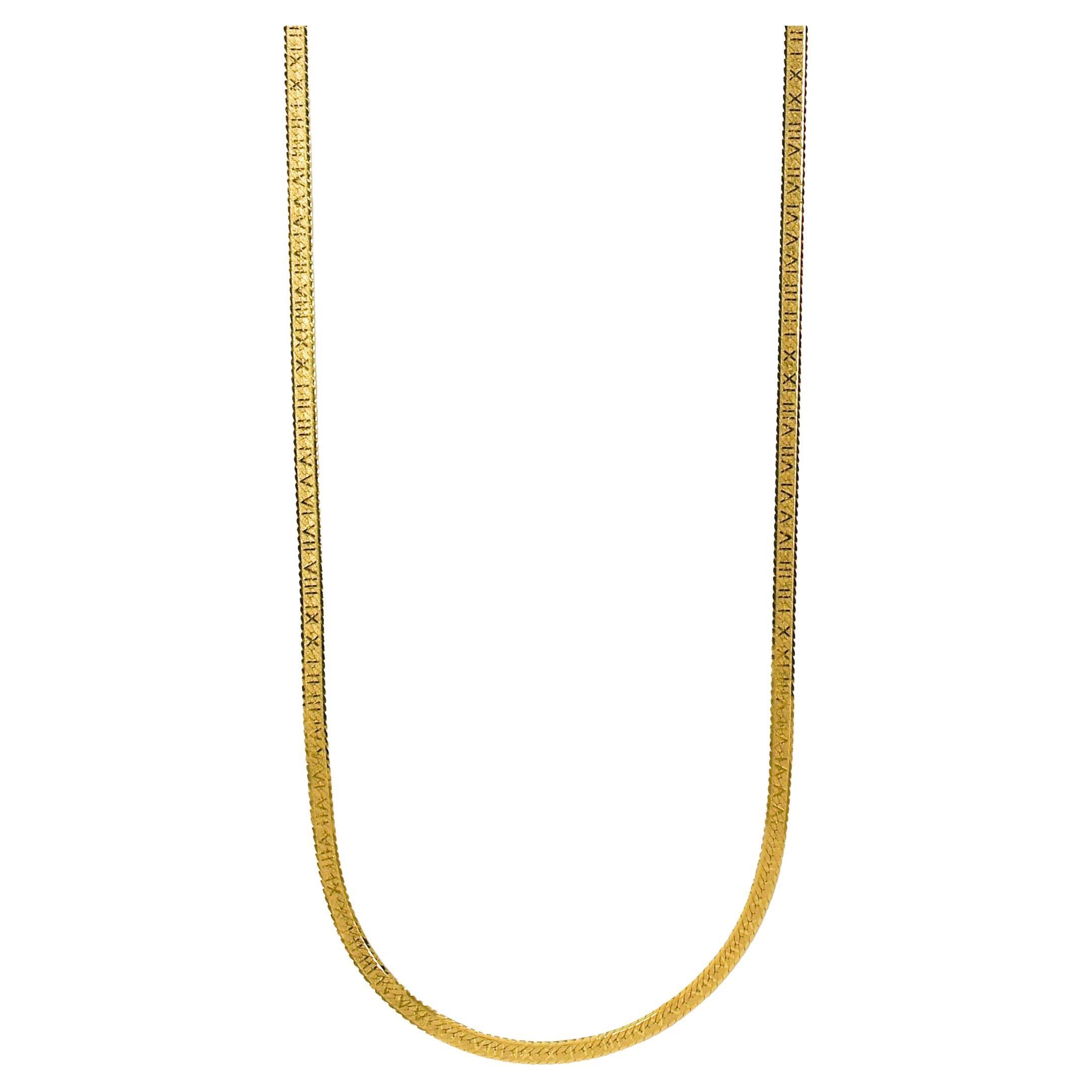18K Yellow Gold Herringbone Chain