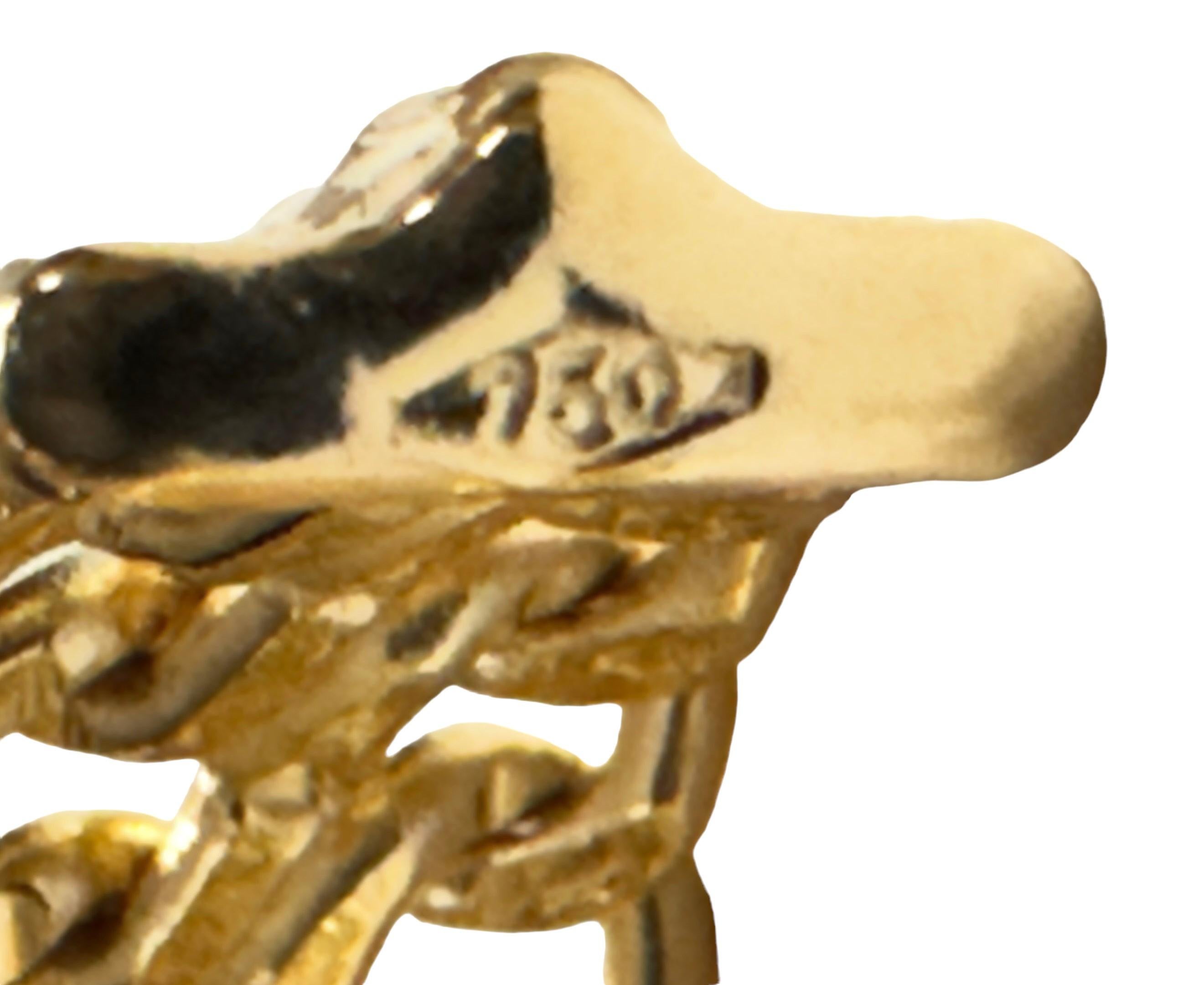18k Yellow Gold High Polish Italian Milor Fancy Link Post Earrings 1