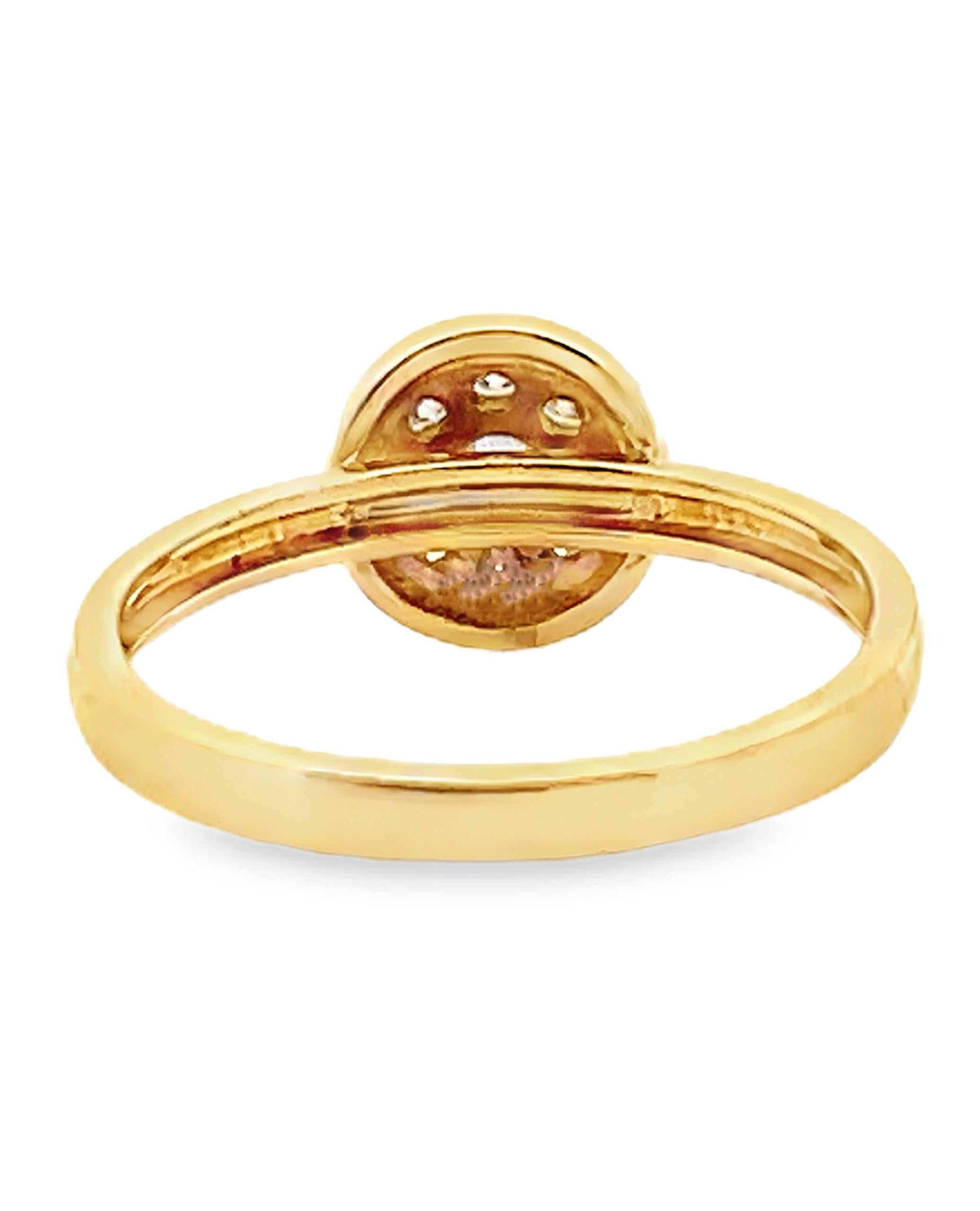 De las mujeres Anillo apilable de oro amarillo de 18 quilates pulido con diamantes en venta